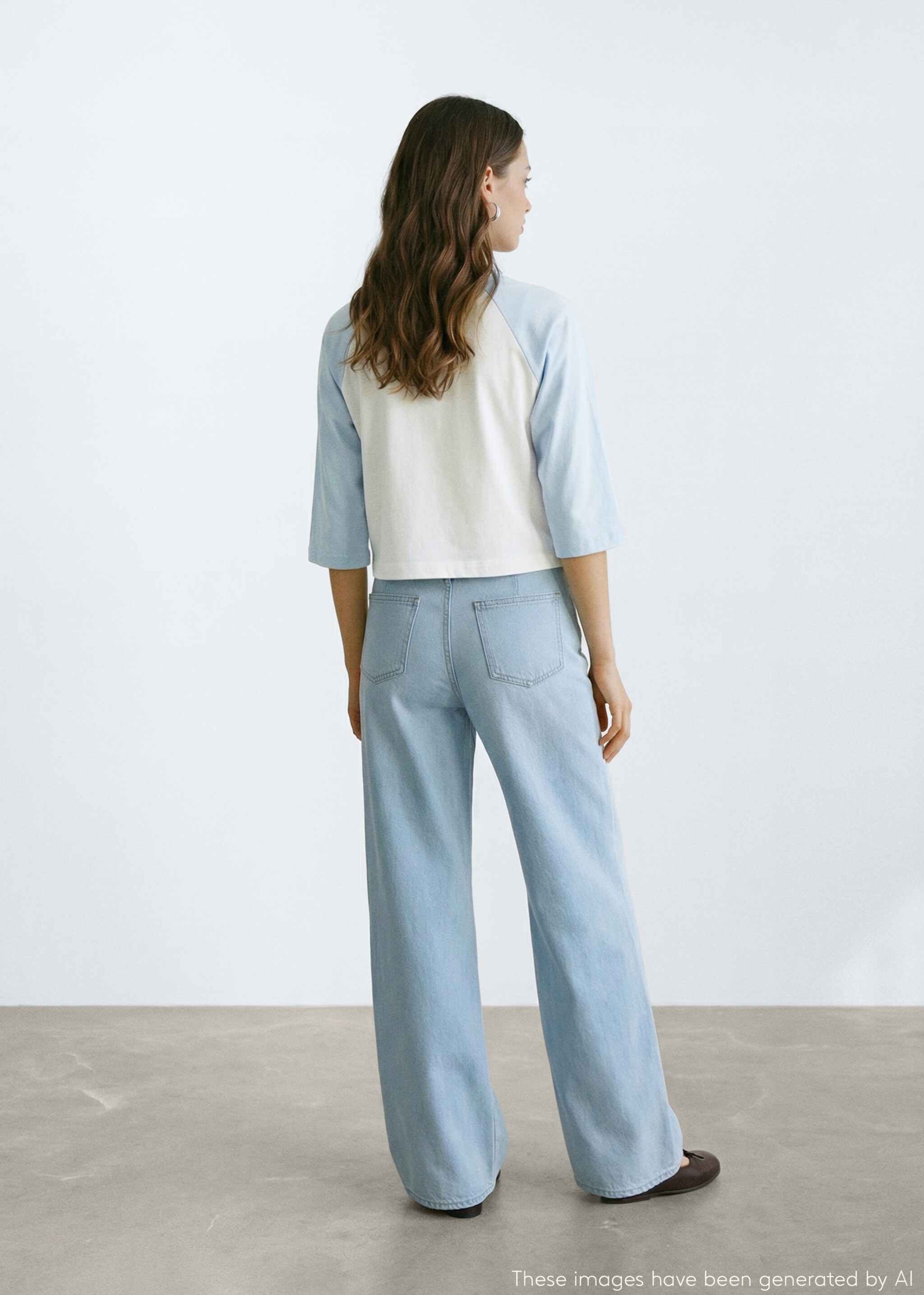 Bicolour T-shirt - Reverse of the article, Off White. Ref: 27035818-00.