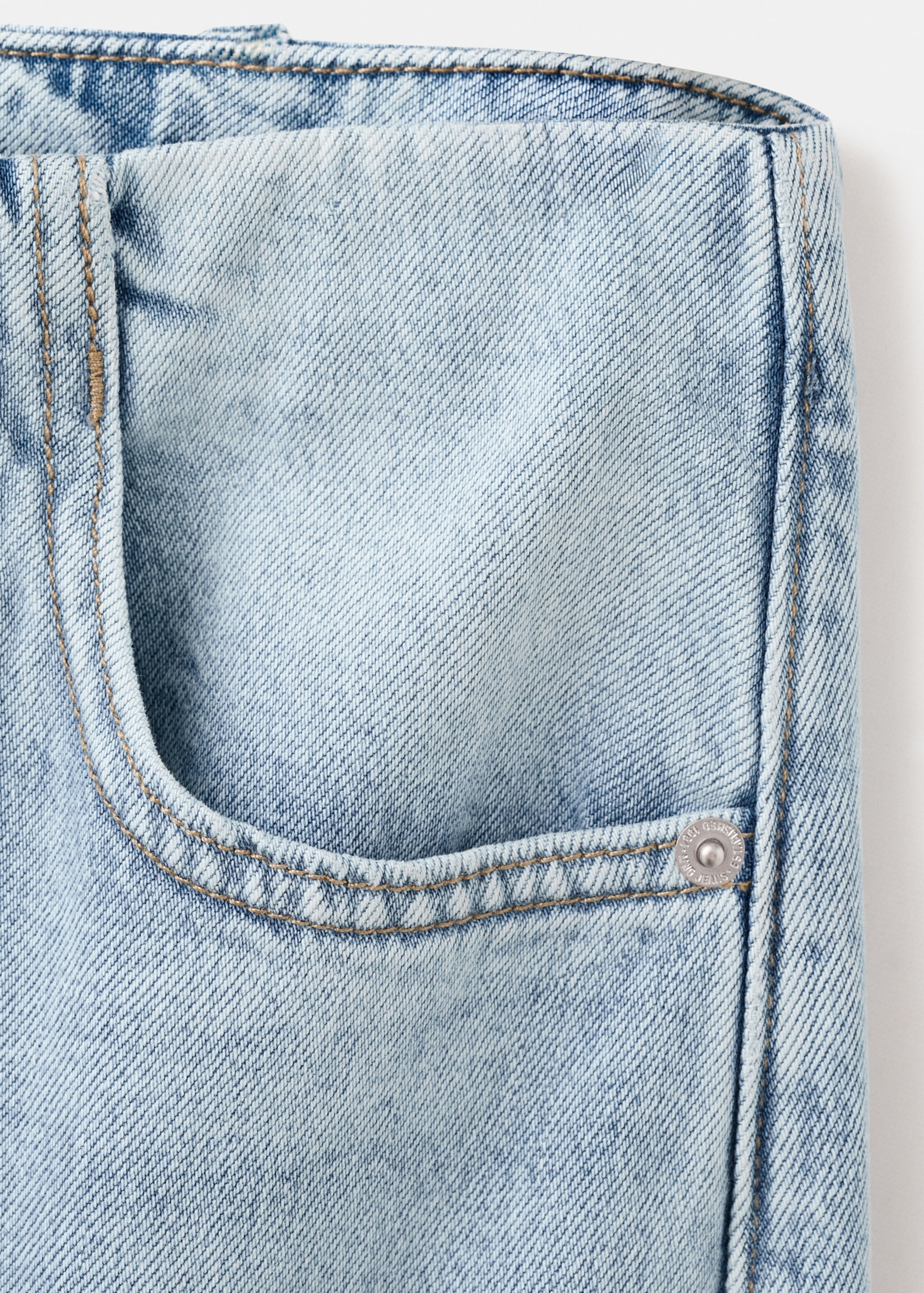 Balloon seam jeans - Details of the article 8, Medium Blue. Ref: 27035819-00.