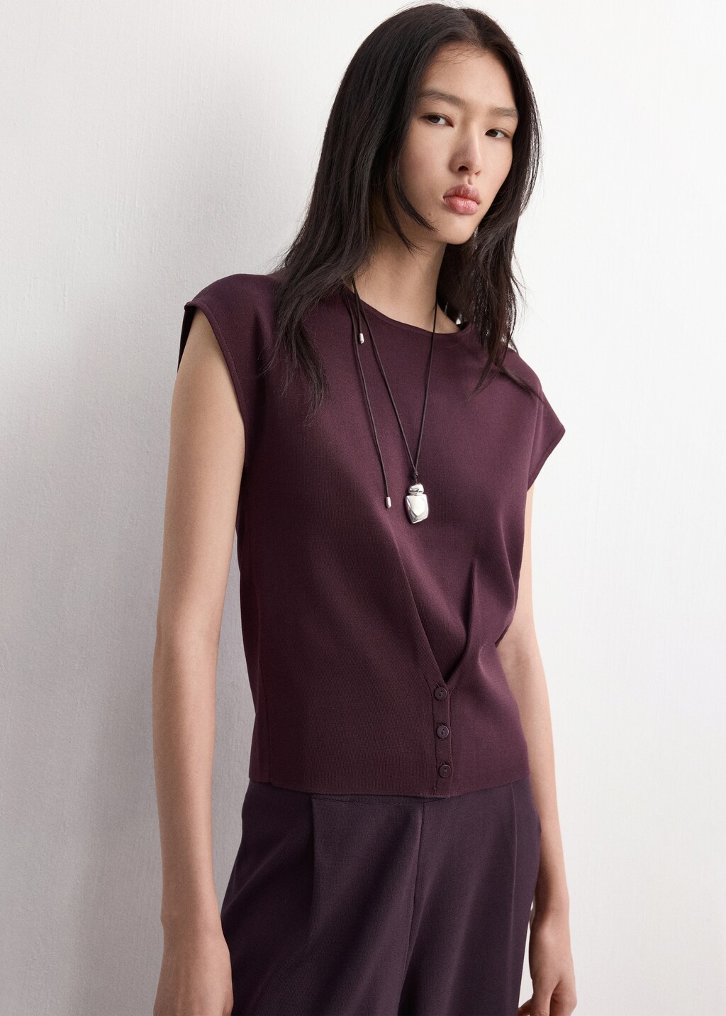 Buttoned knit top - image 3