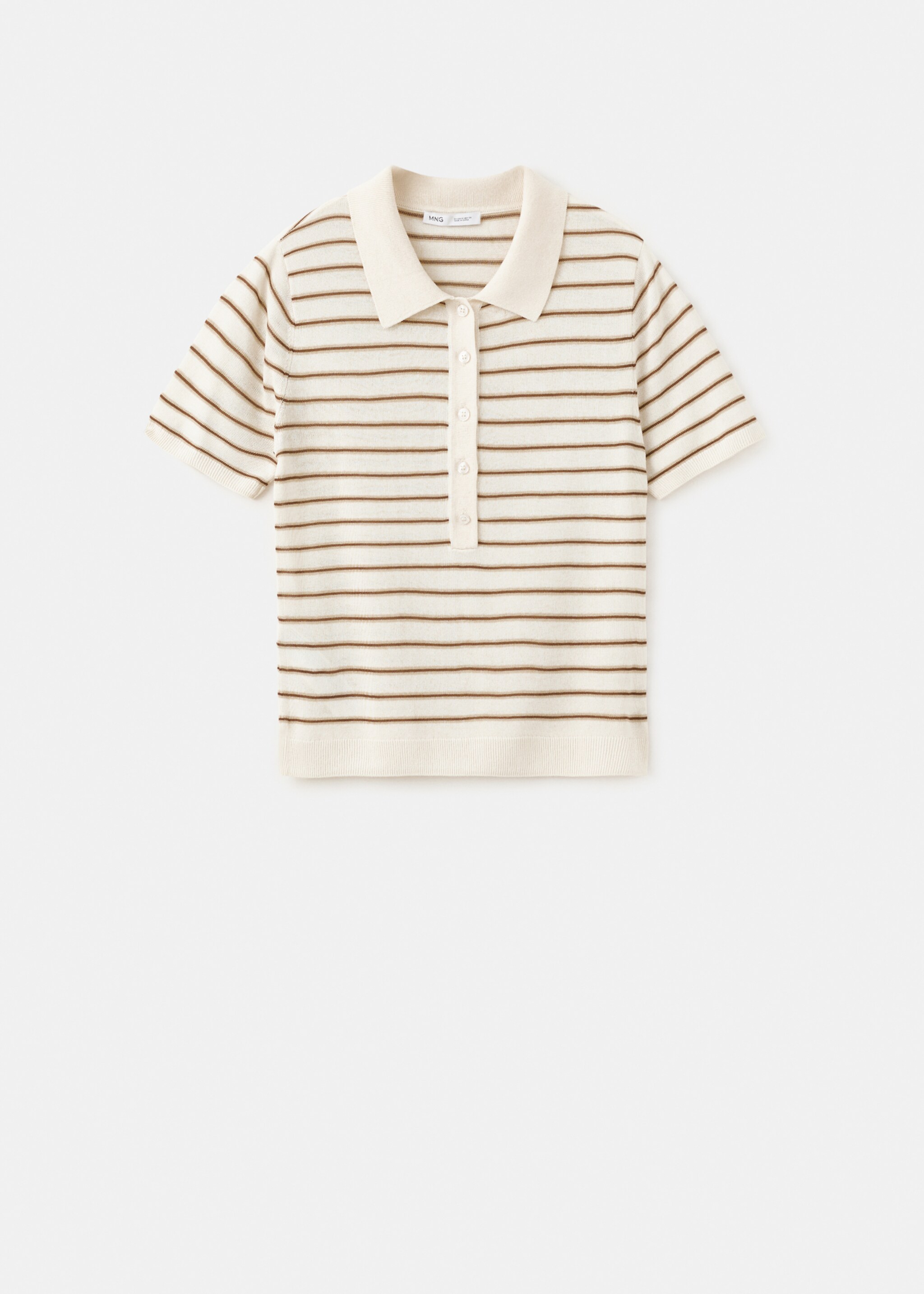 Вязаный джемпер с воротником поло - Изделие без модели, Экрю. Ref: 27035821-00.