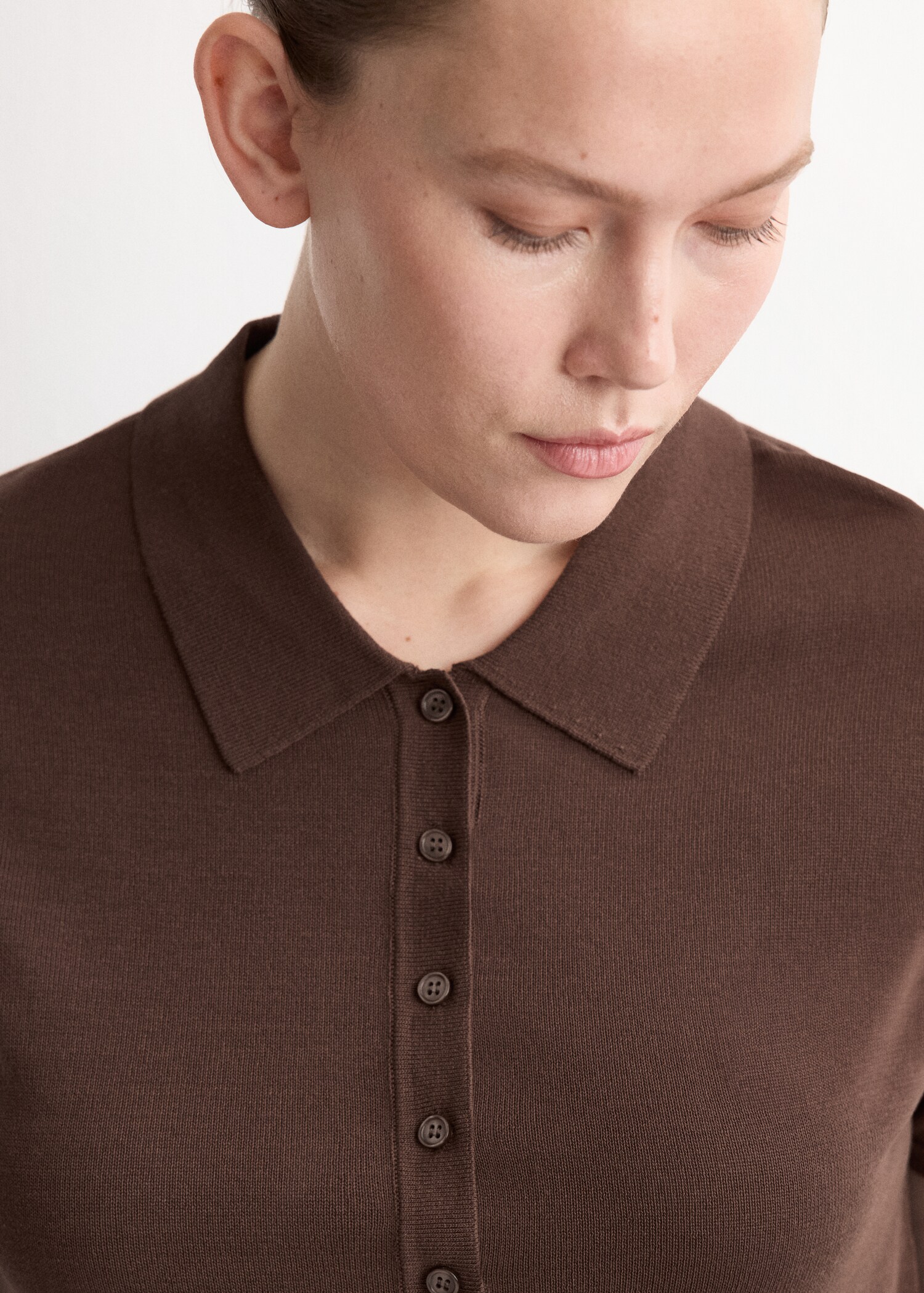 Вязаный джемпер с воротником поло - Деталь изделия 4