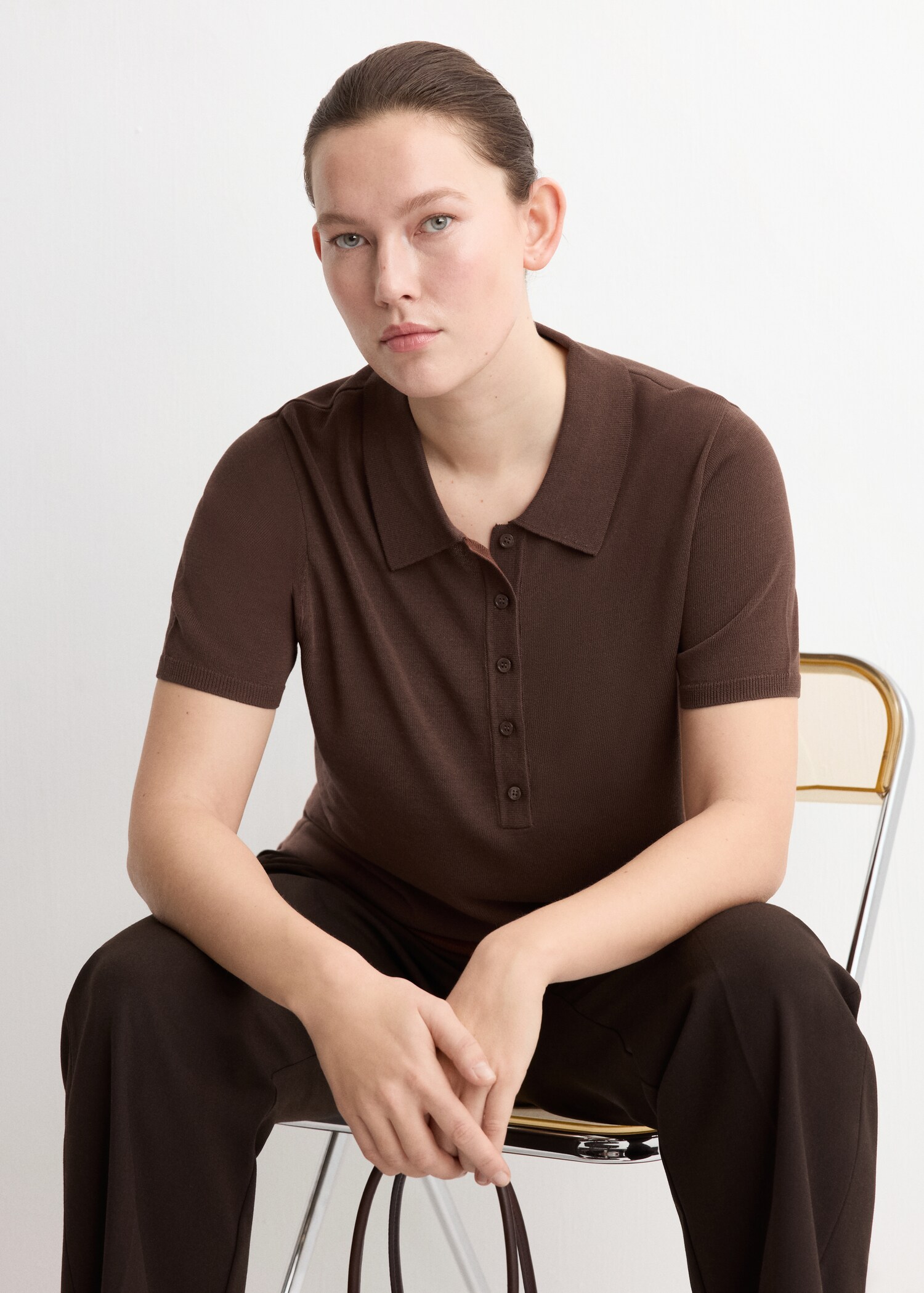 Вязаный джемпер с воротником поло - Деталь изделия 5