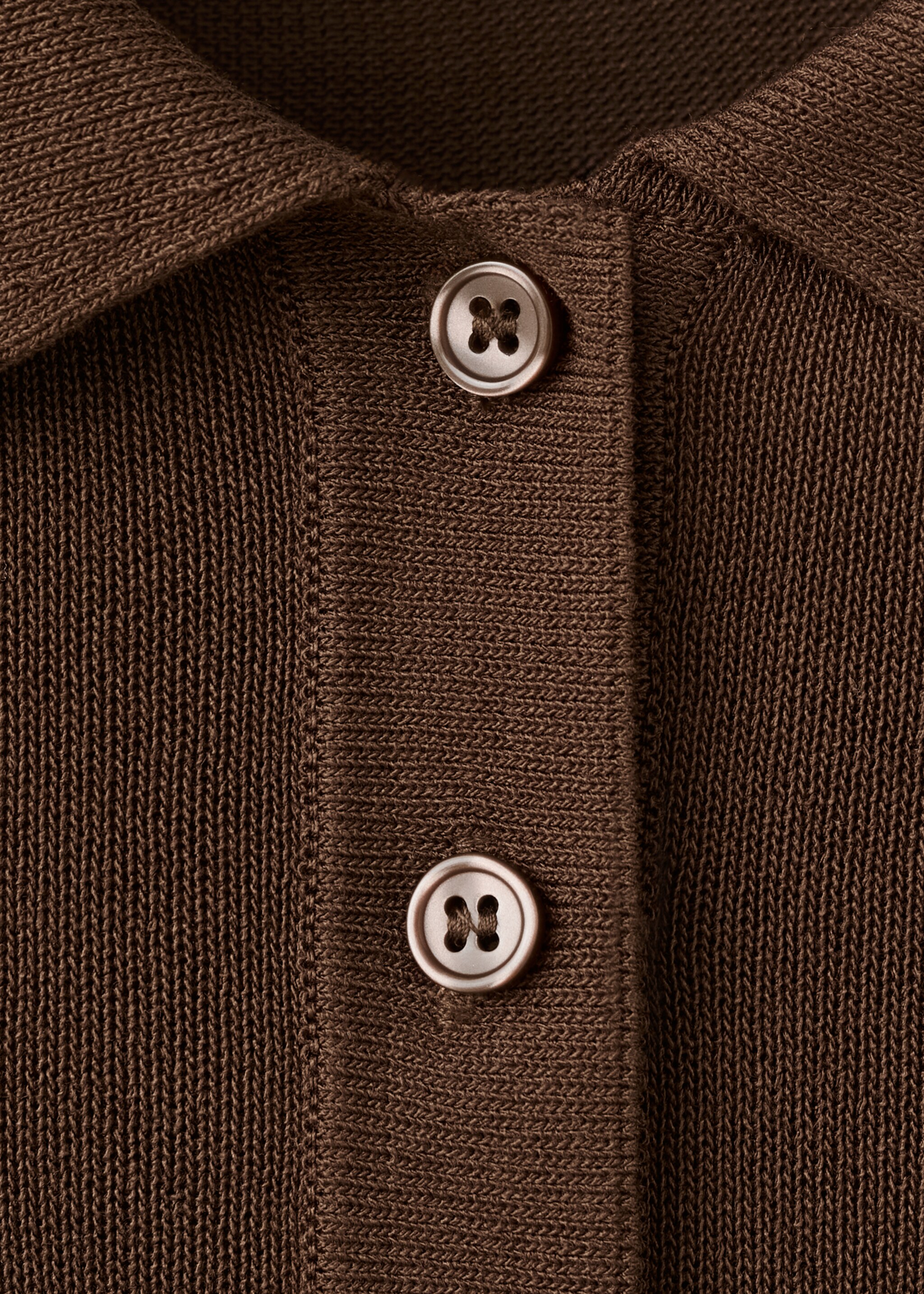 Вязаный джемпер с воротником поло - Деталь изделия 8, Шоколадный. Ref: 27035821-00.