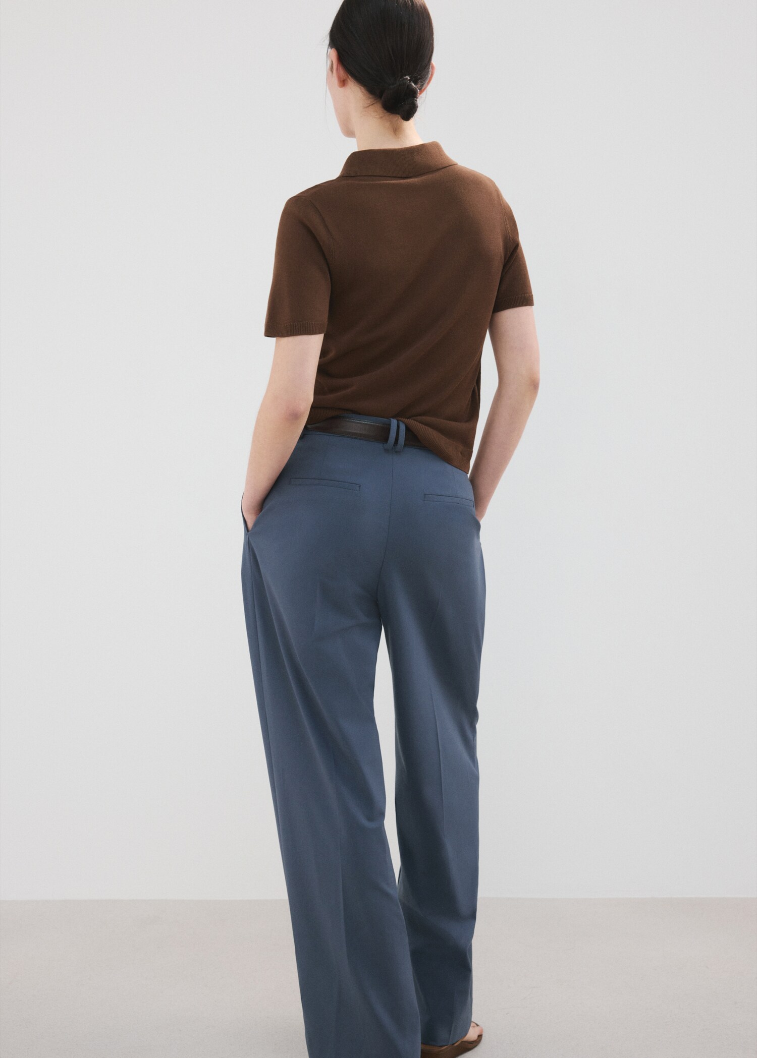 Knitted polo-neck sweater - Reverse of the article