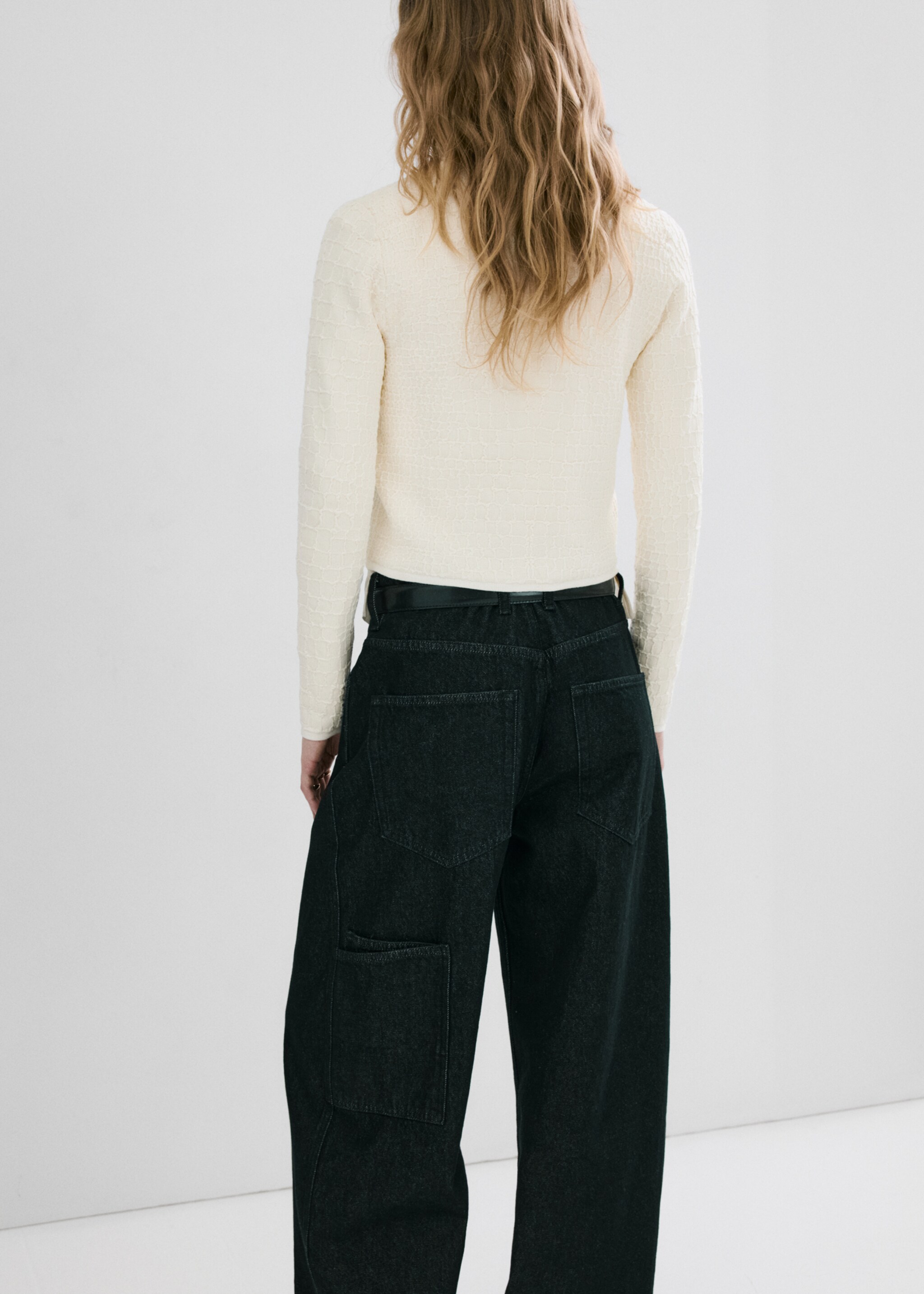 Coco knit cardigan - Reverse of the article, Ecru. Ref: 27035823-00.