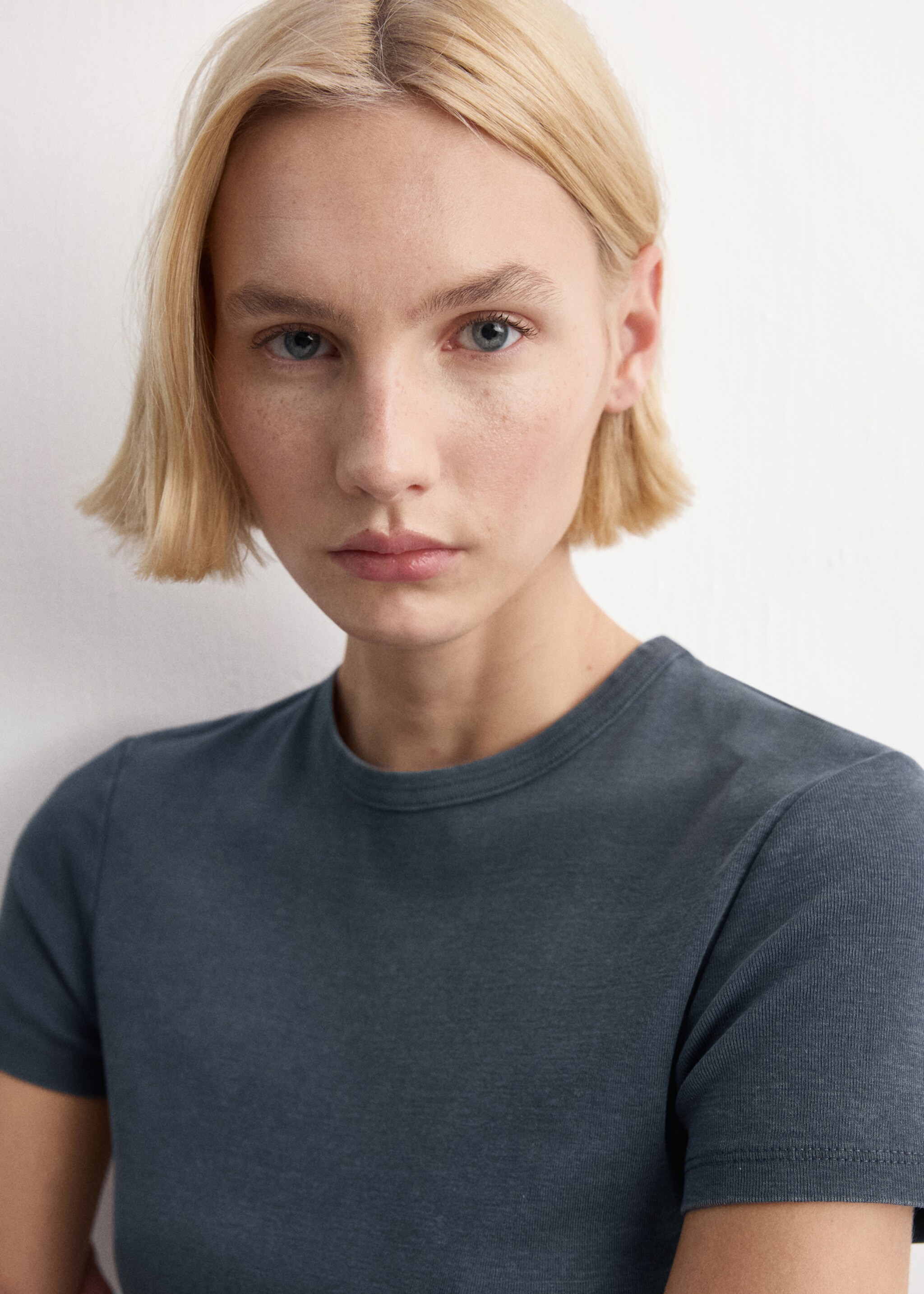 T-shirt coton coutures - Détail de l'article 1, Bleu. Ref: 27035824-00.