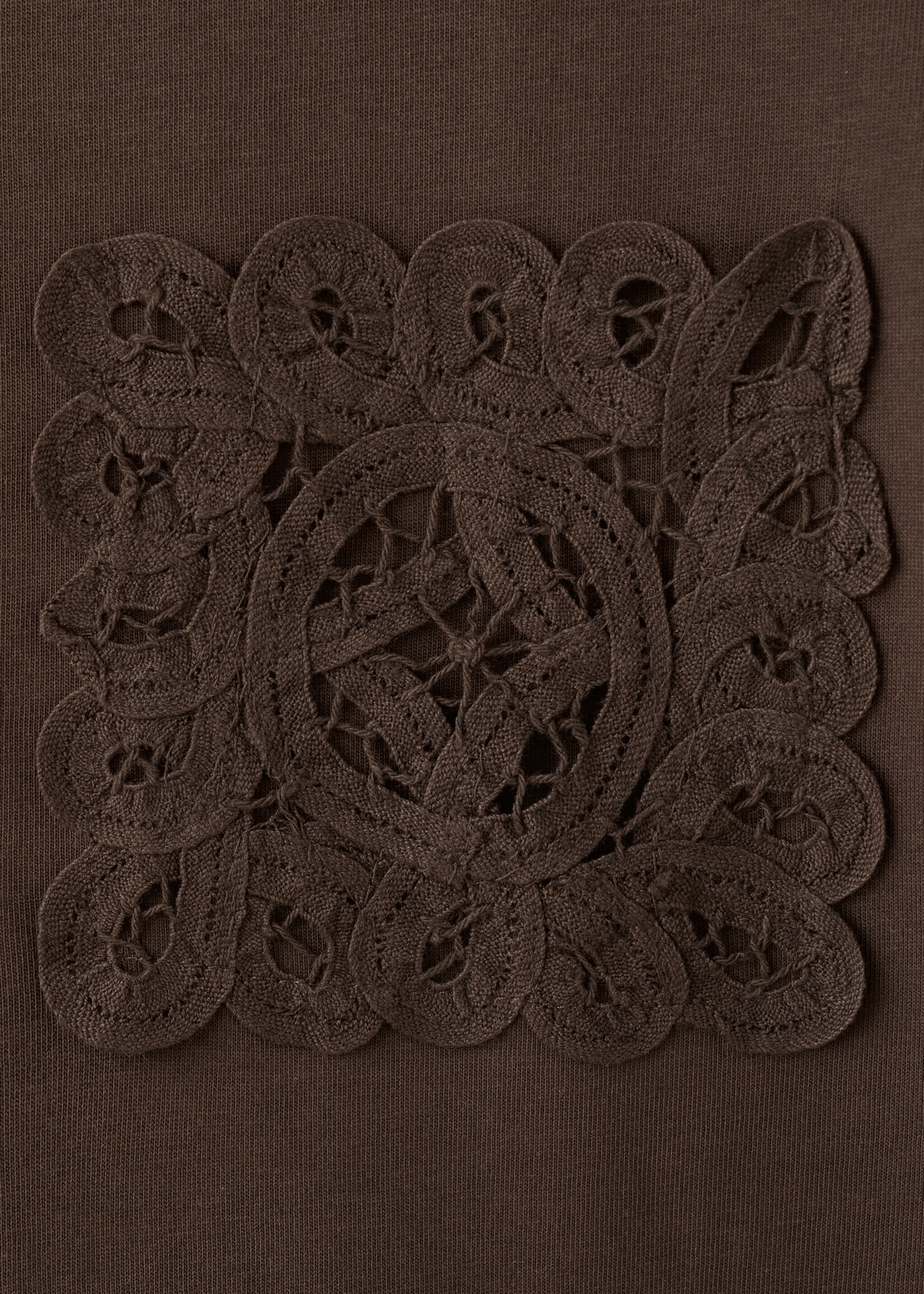 Camiseta algodón bordado - Detalle del artículo 8, Chocolate. Ref: 27035827-00.