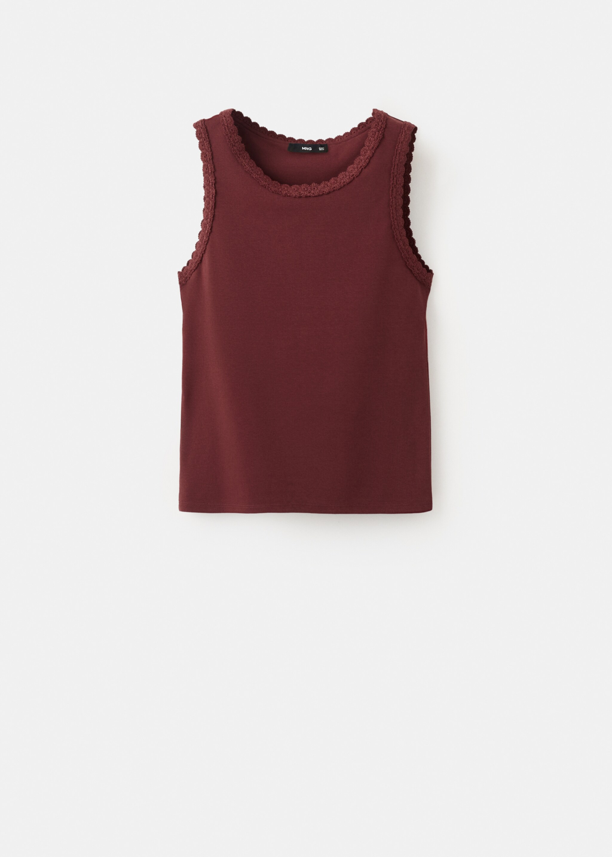 Top finitions festonnées - Article sans modèle, Marron. Ref: 27035829-00.