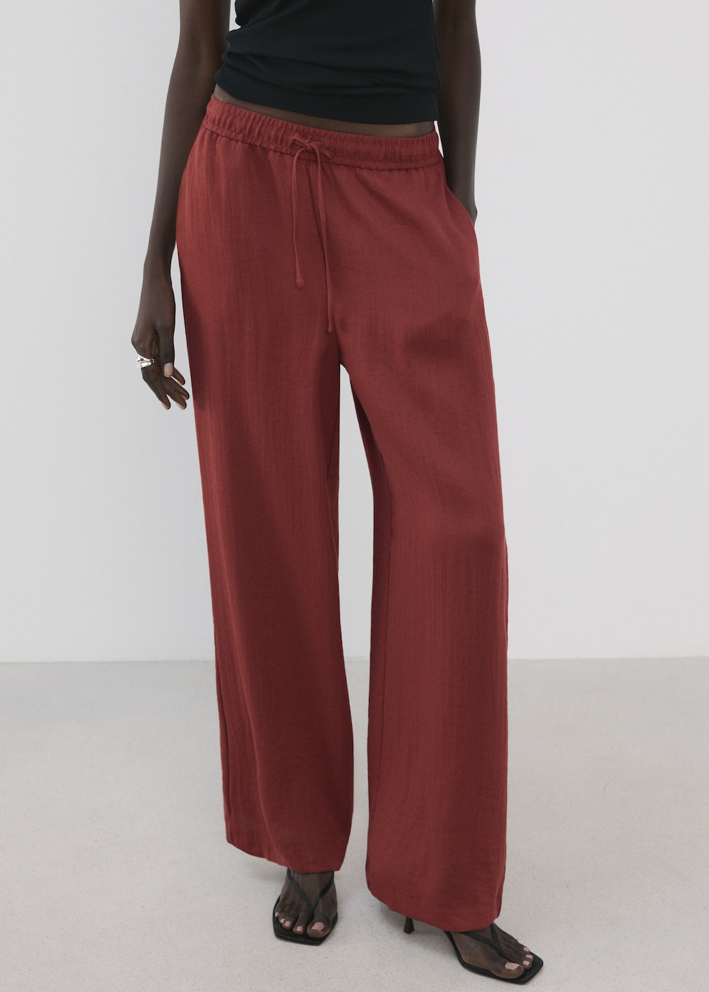 High-waist palazzo pants