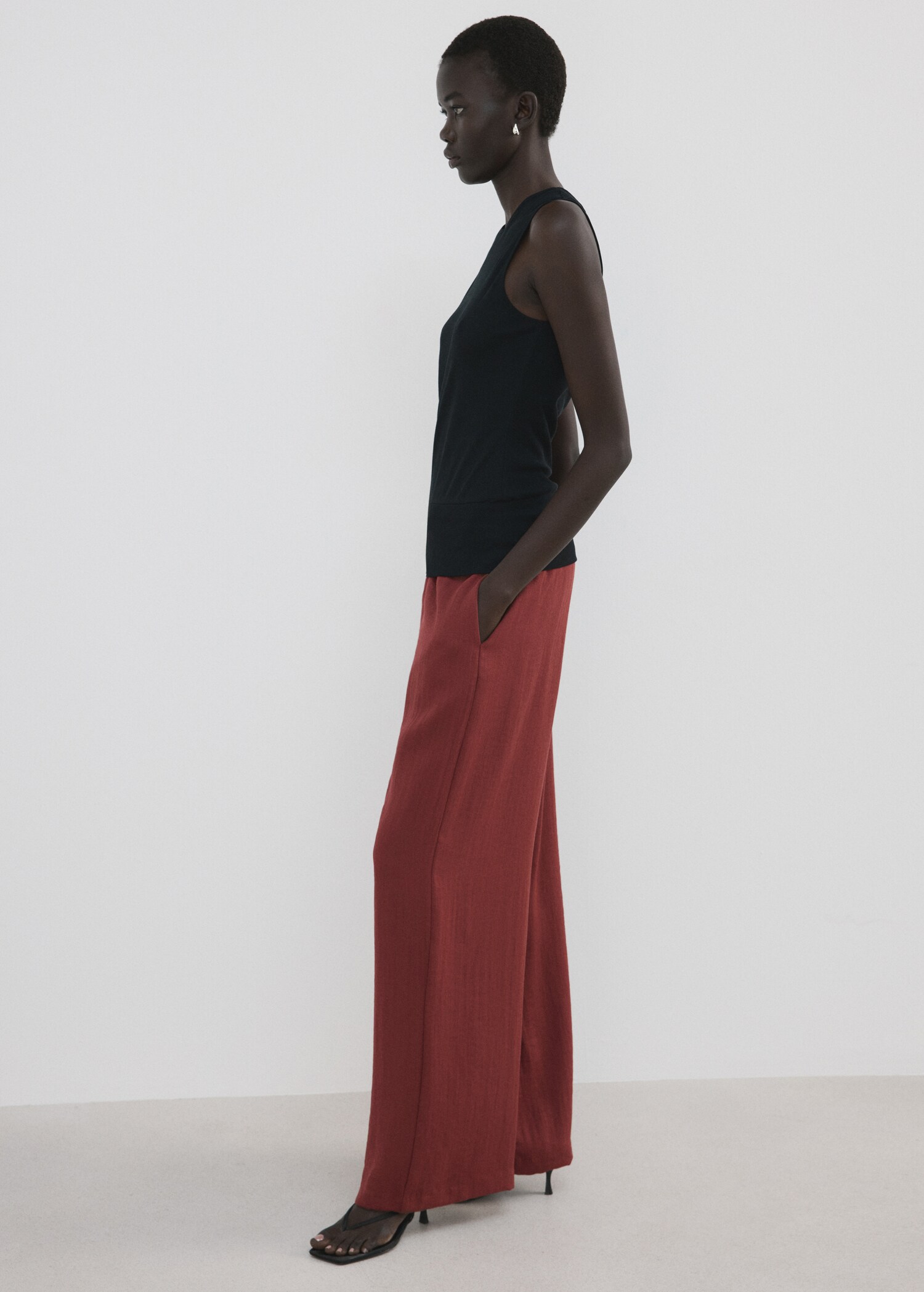 سروال مقصوص بخصر مرفوع - تفاصيل المنتج 2