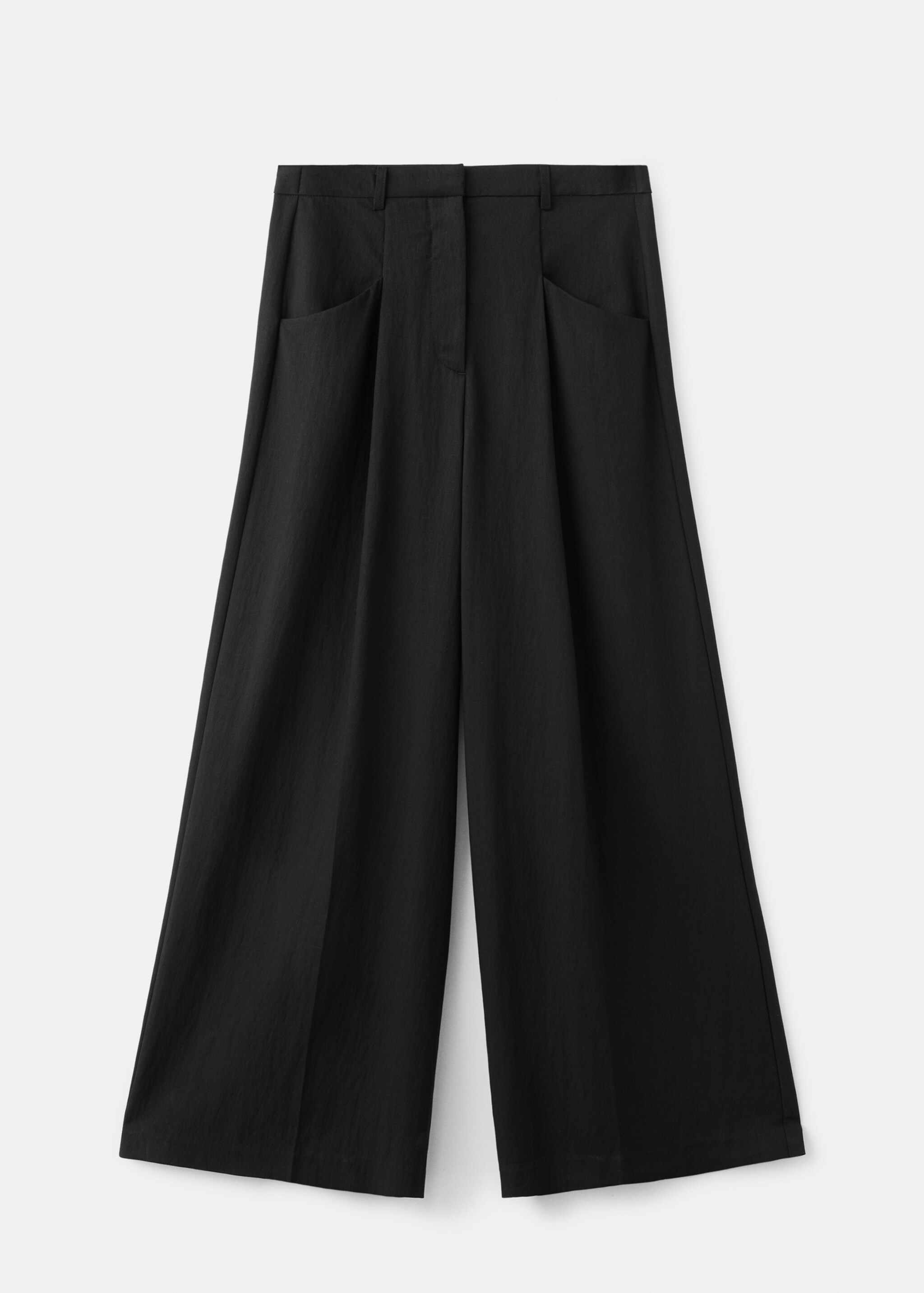 Pantalon droit Lyocell - Article sans modèle, Noir. Ref: 27035832-00.