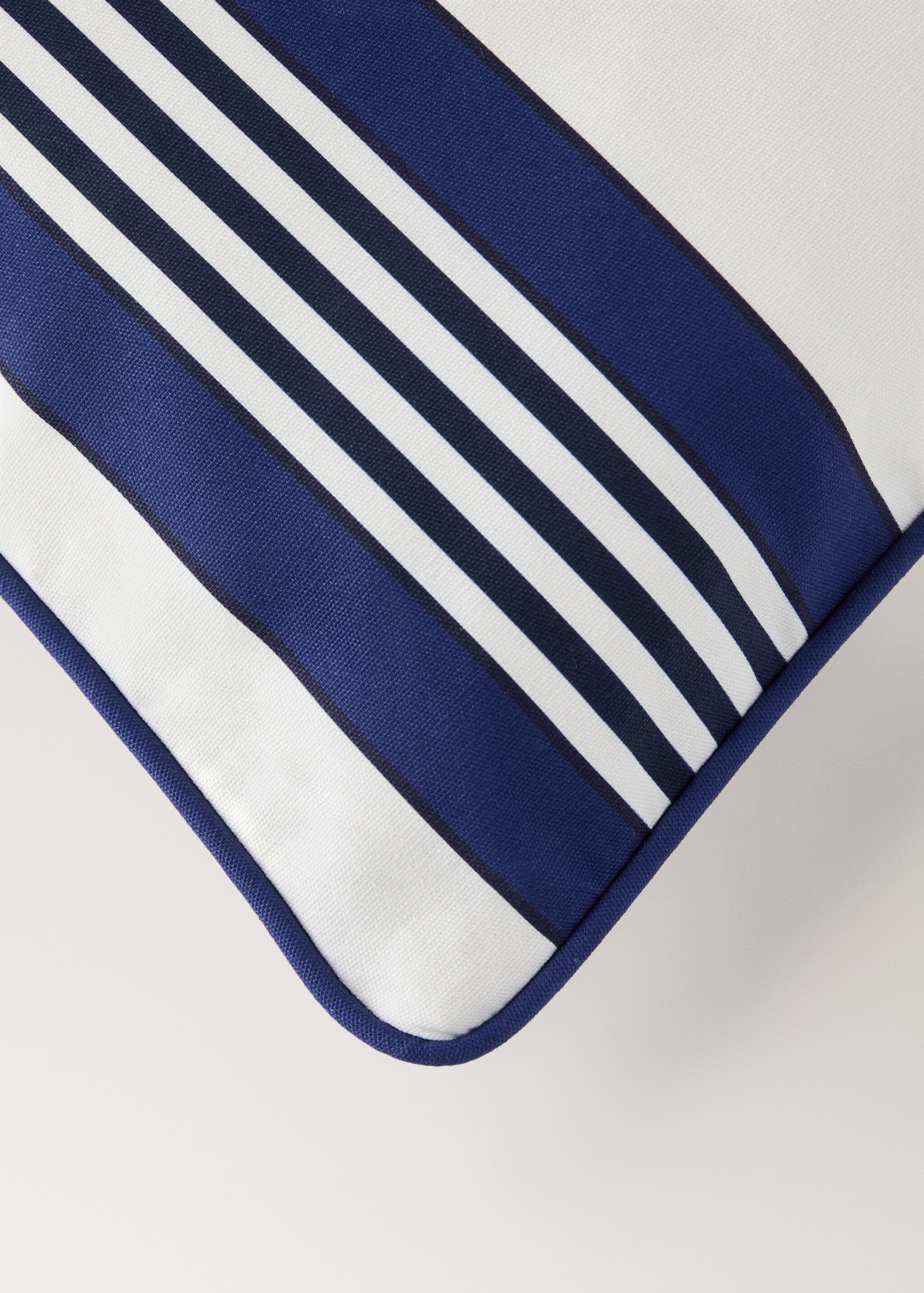 Cotton striped cushion cover 30x50 cm - Details of the article 1, Blue. Ref: 27035833-00.
