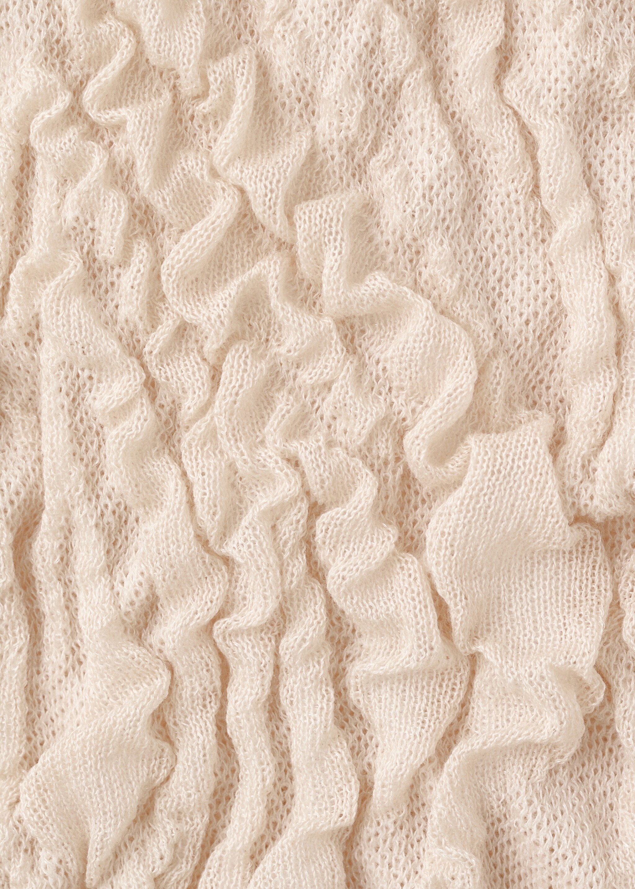 Textured knit top - Details of the article 0, Ecru. Ref: 27035841-00.
