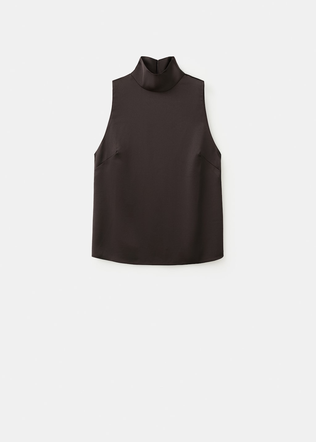 High collar satin blouse - image 2