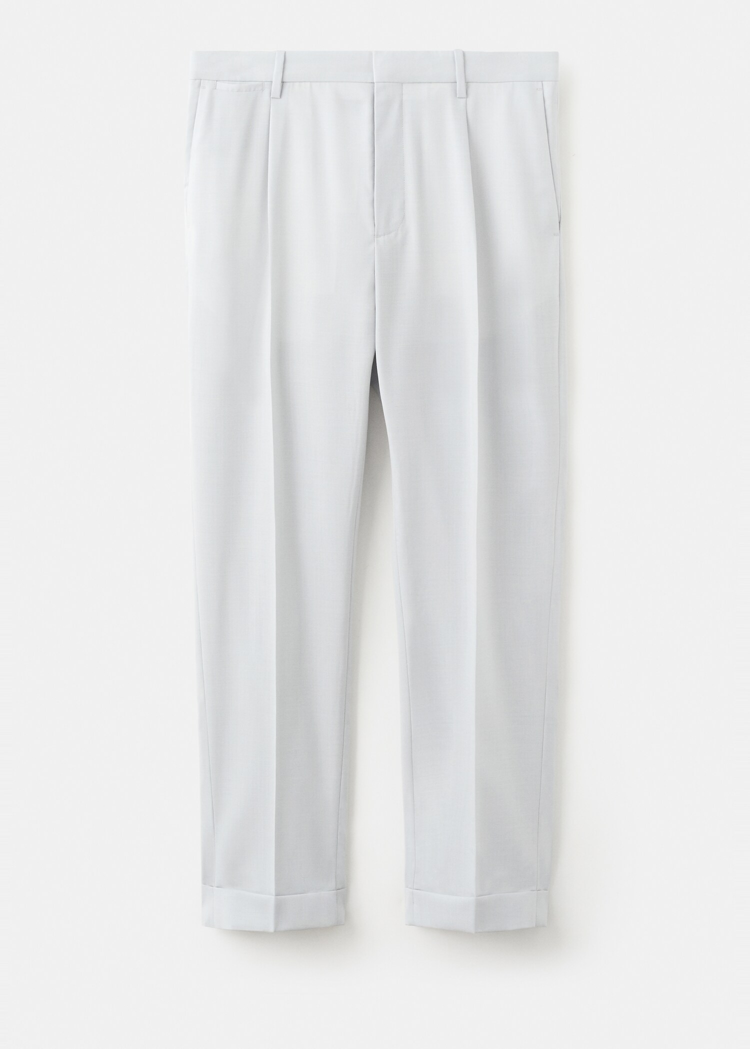 100% wool regular fit pleat-front trousers - Article without model