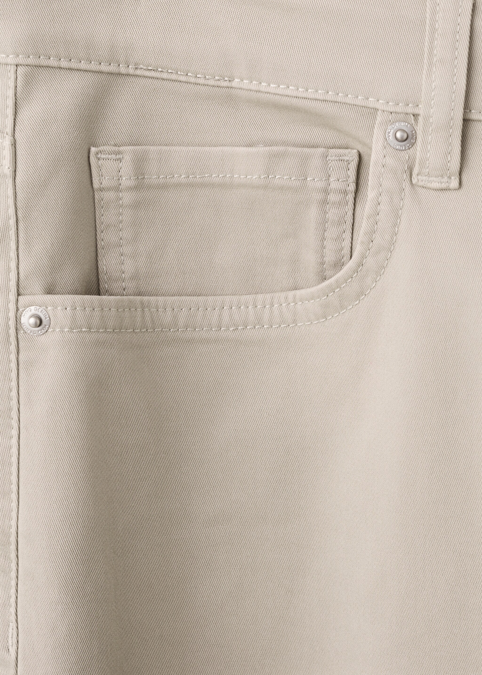 Regular-fit 100% cotton trousers - Details of the article 8, Beige. Ref: 27035935-00.