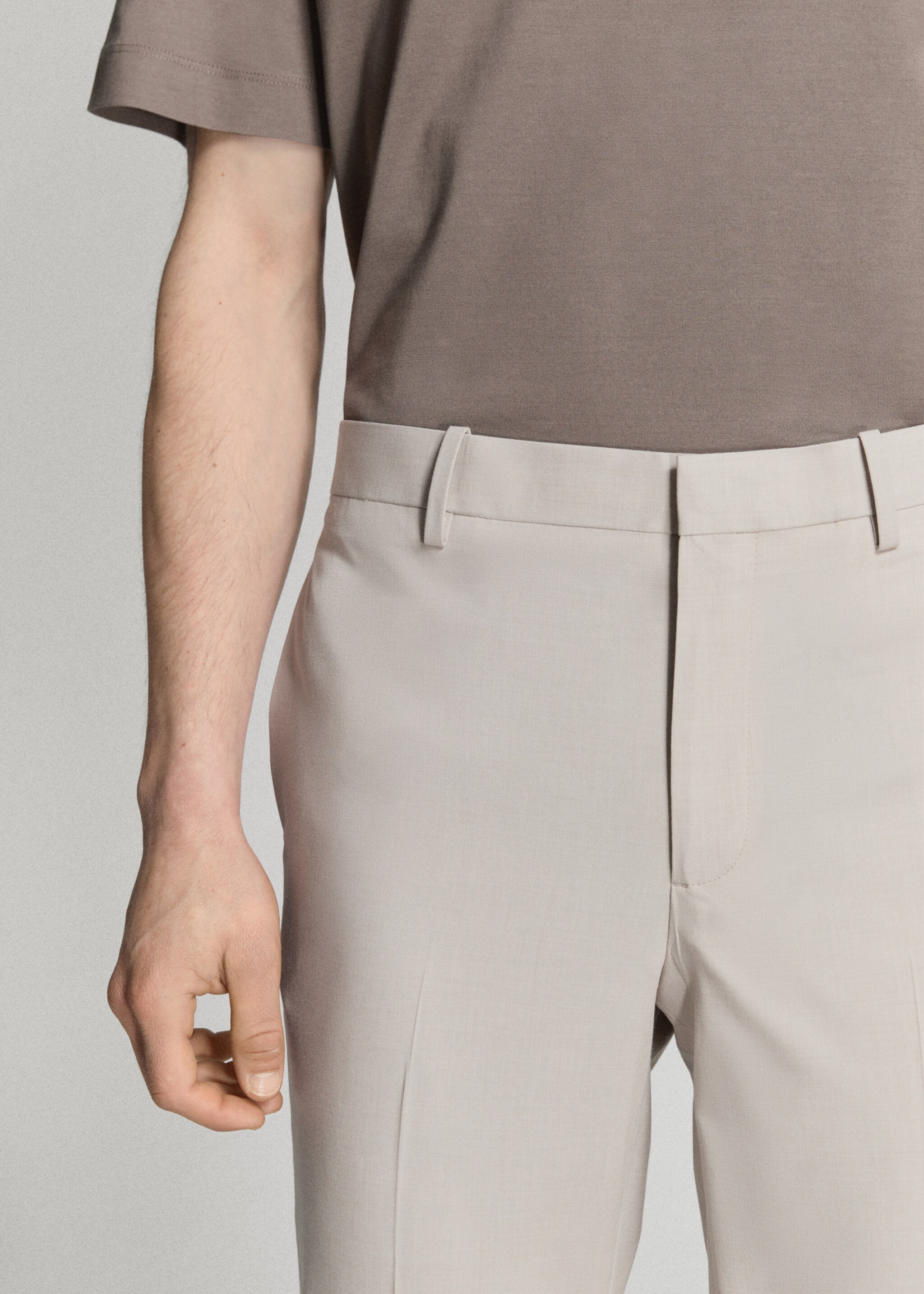 Pantalón traje París super slim fit - Detalle del artículo 1, Crudo. Ref: 27035936-00.