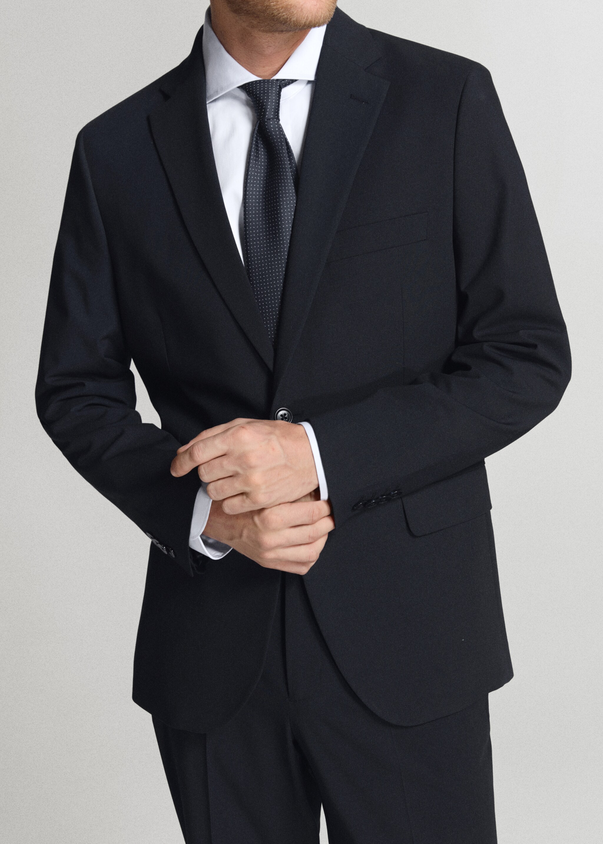 London regular-fit suit jacket - Details of the article 6, Navy. Ref: 27035938-00.