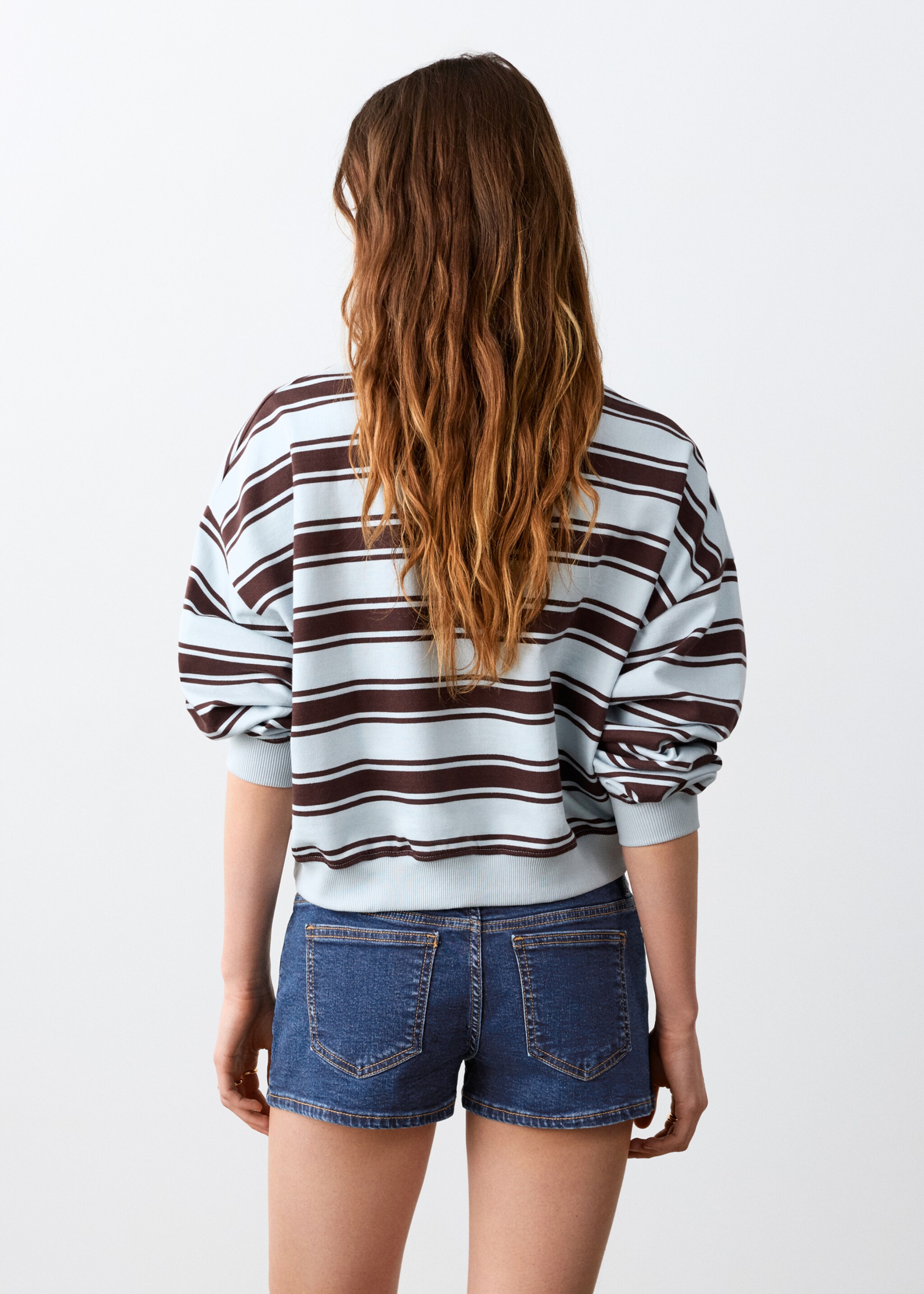 Low-waist mini shorts - Reverse of the article, Dark Blue. Ref: 27035939-00.