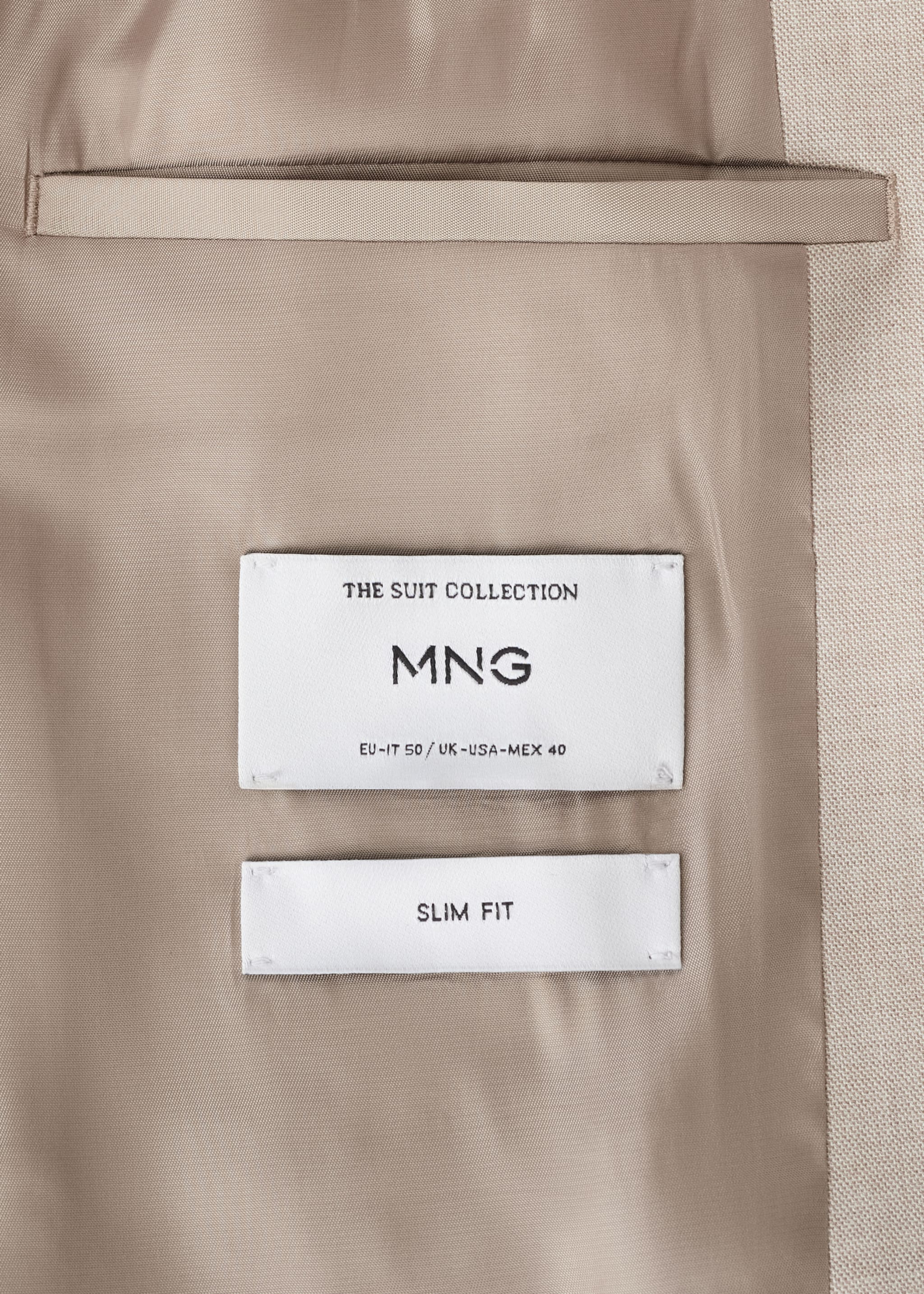Milan slim-fit suit jacket - Details of the article 0, Beige. Ref: 27035940-00.
