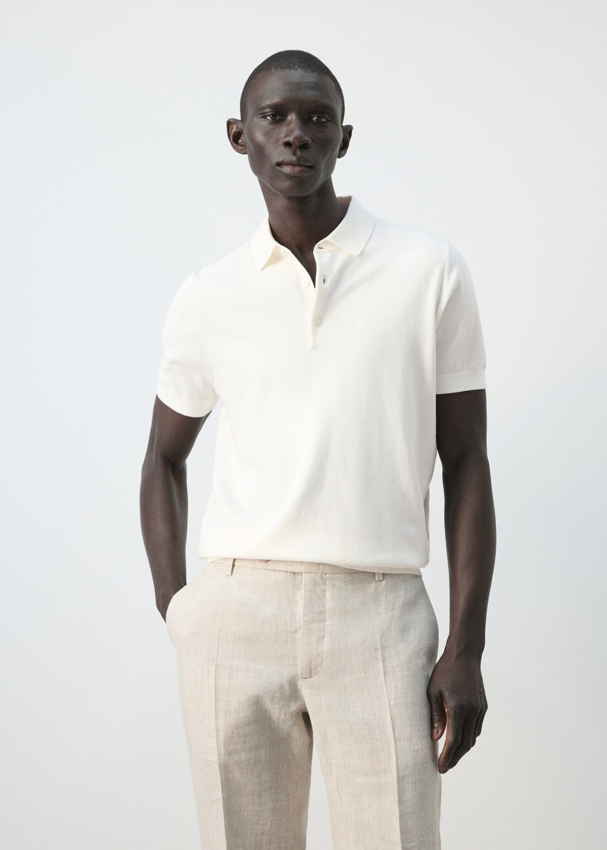 قميص بولو بحياكة دقيقة بنسبة 100% من القطن - رؤية وسط, سكري. Ref: 27035945-00.