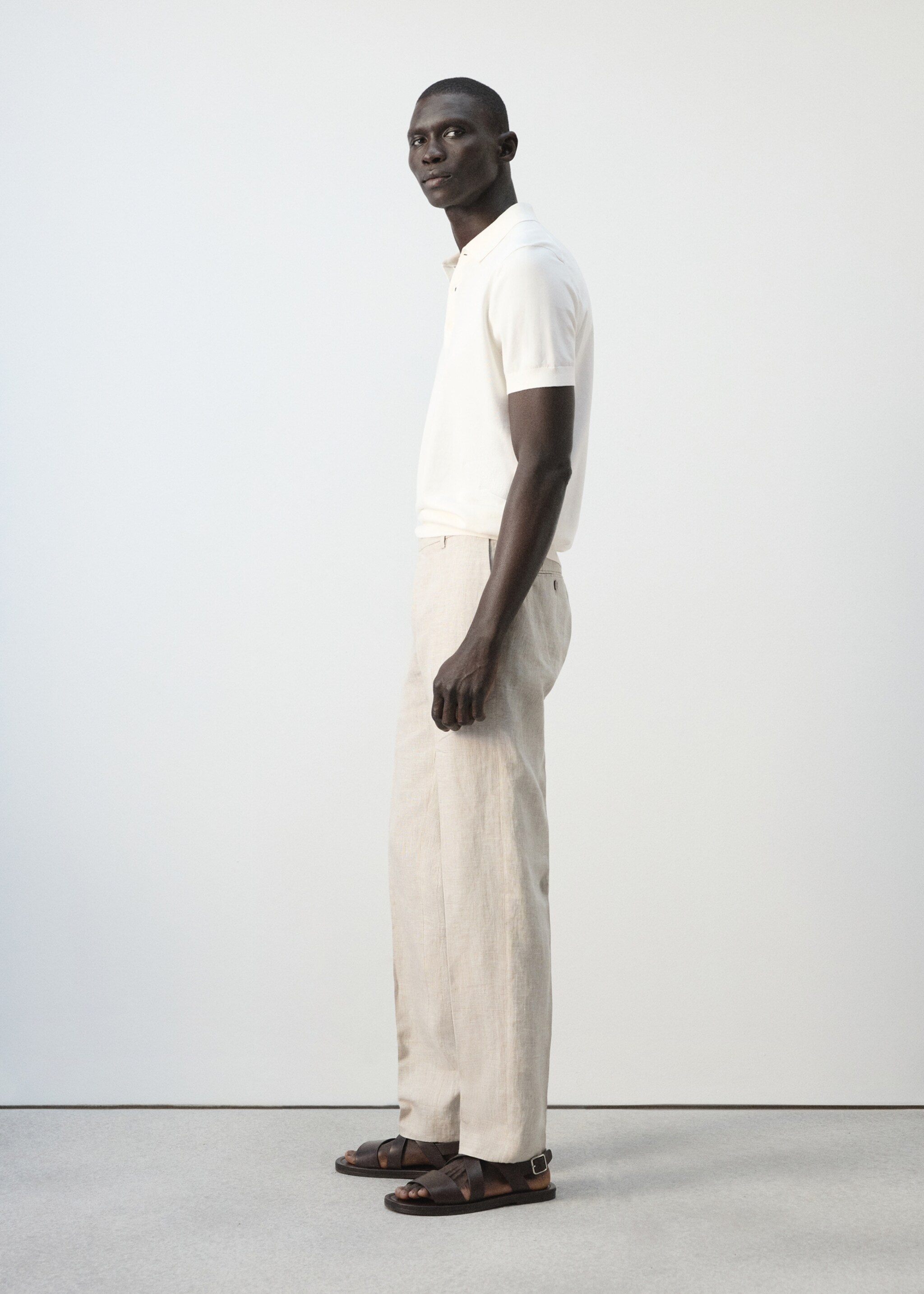 قميص بولو بحياكة دقيقة بنسبة 100% من القطن - تفاصيل المنتج 1, سكري. Ref: 27035945-00.