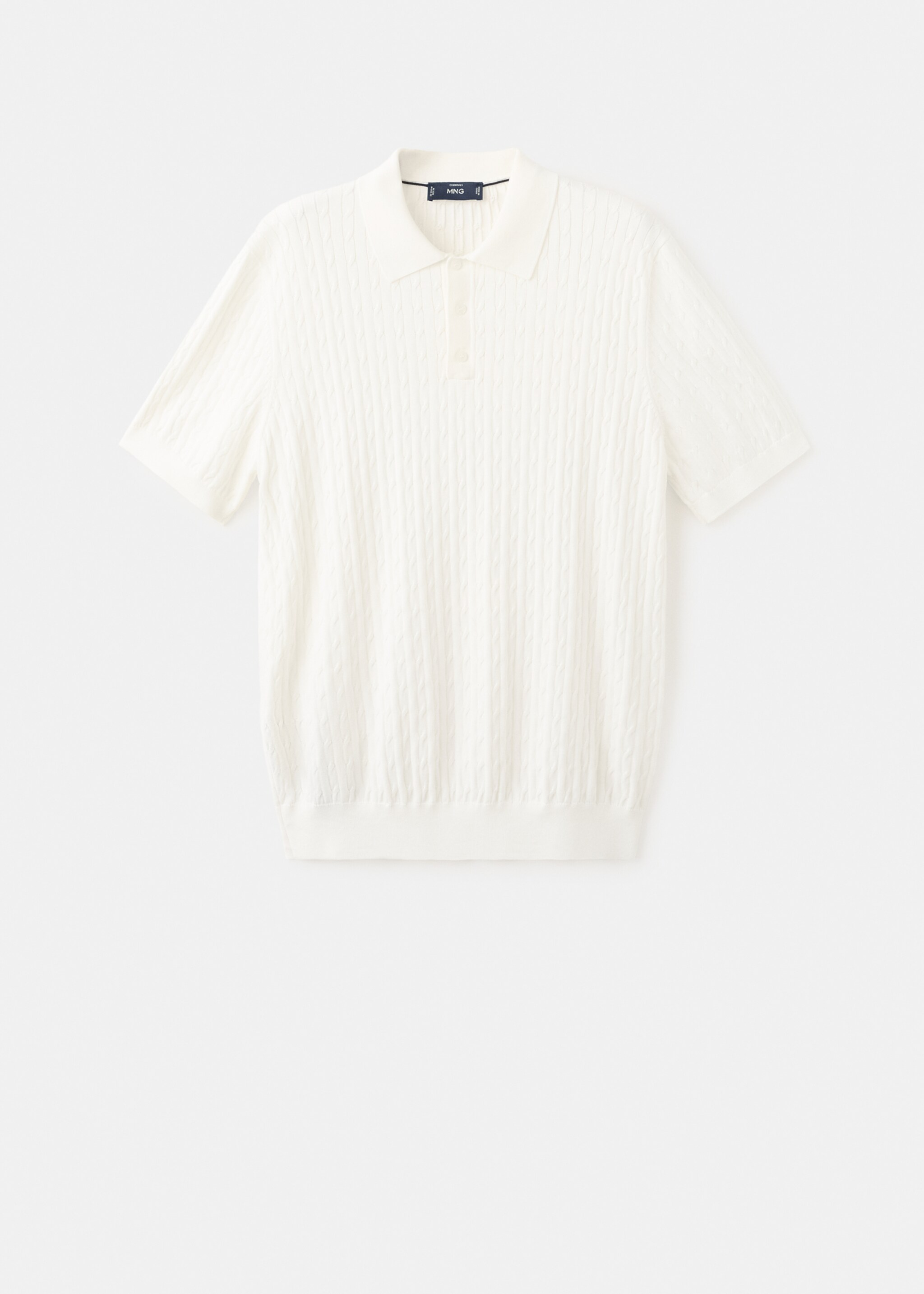 قميص بولو محبوك ومضفر من القطن بنسبة 100% - منتج دون نموذج, سكري. Ref: 27035946-00.