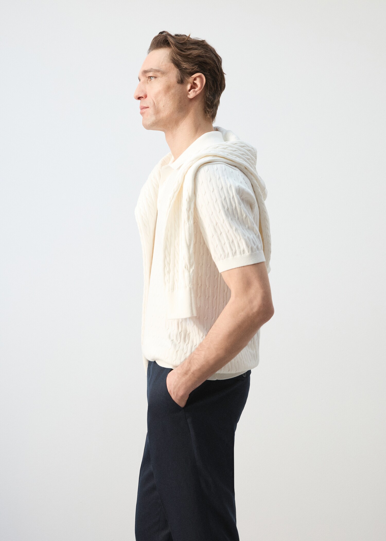 قميص بولو محبوك ومضفر من القطن بنسبة 100% - تفاصيل المنتج 2