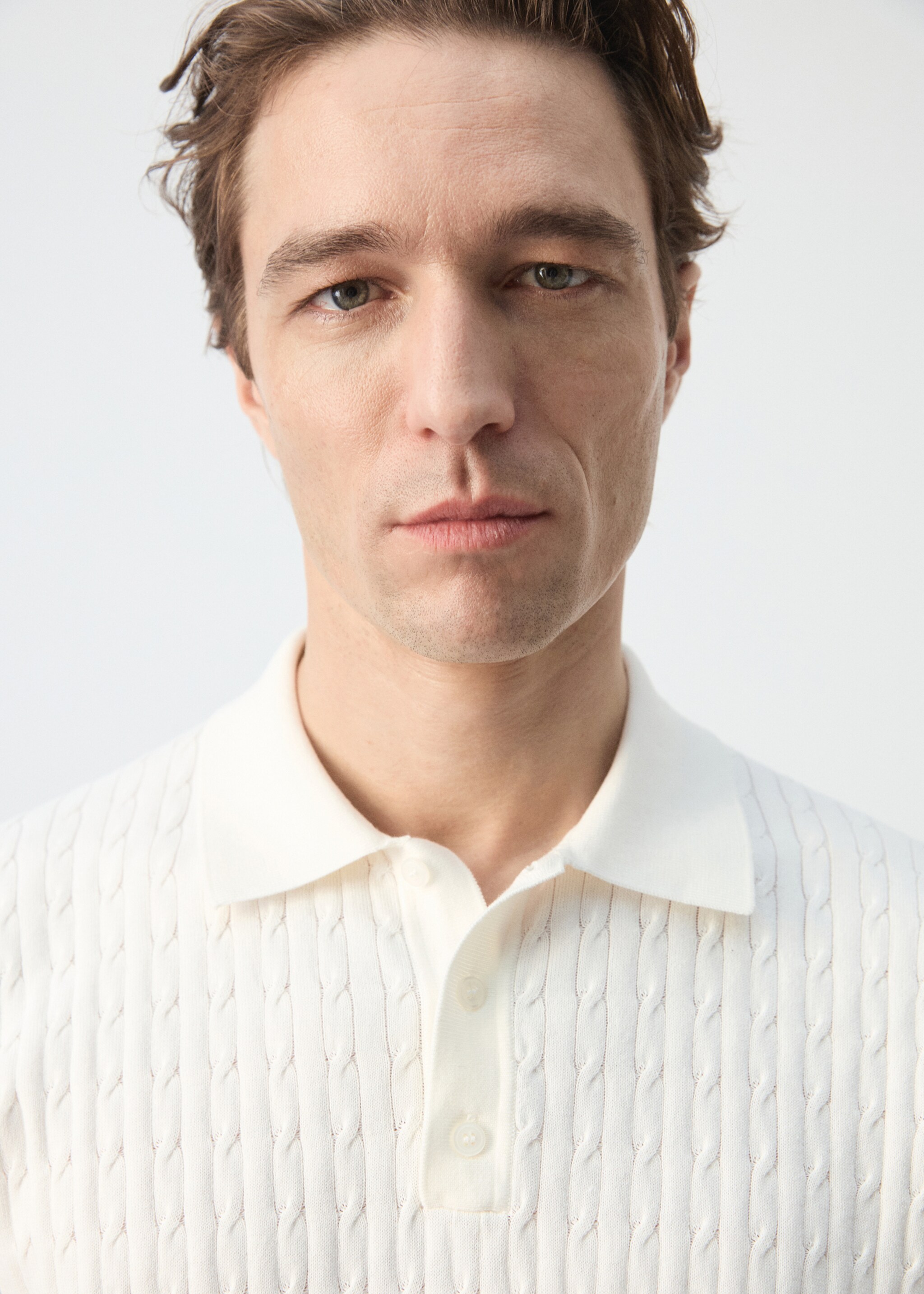 قميص بولو محبوك ومضفر من القطن بنسبة 100% - تفاصيل المنتج 6, سكري. Ref: 27035946-00.