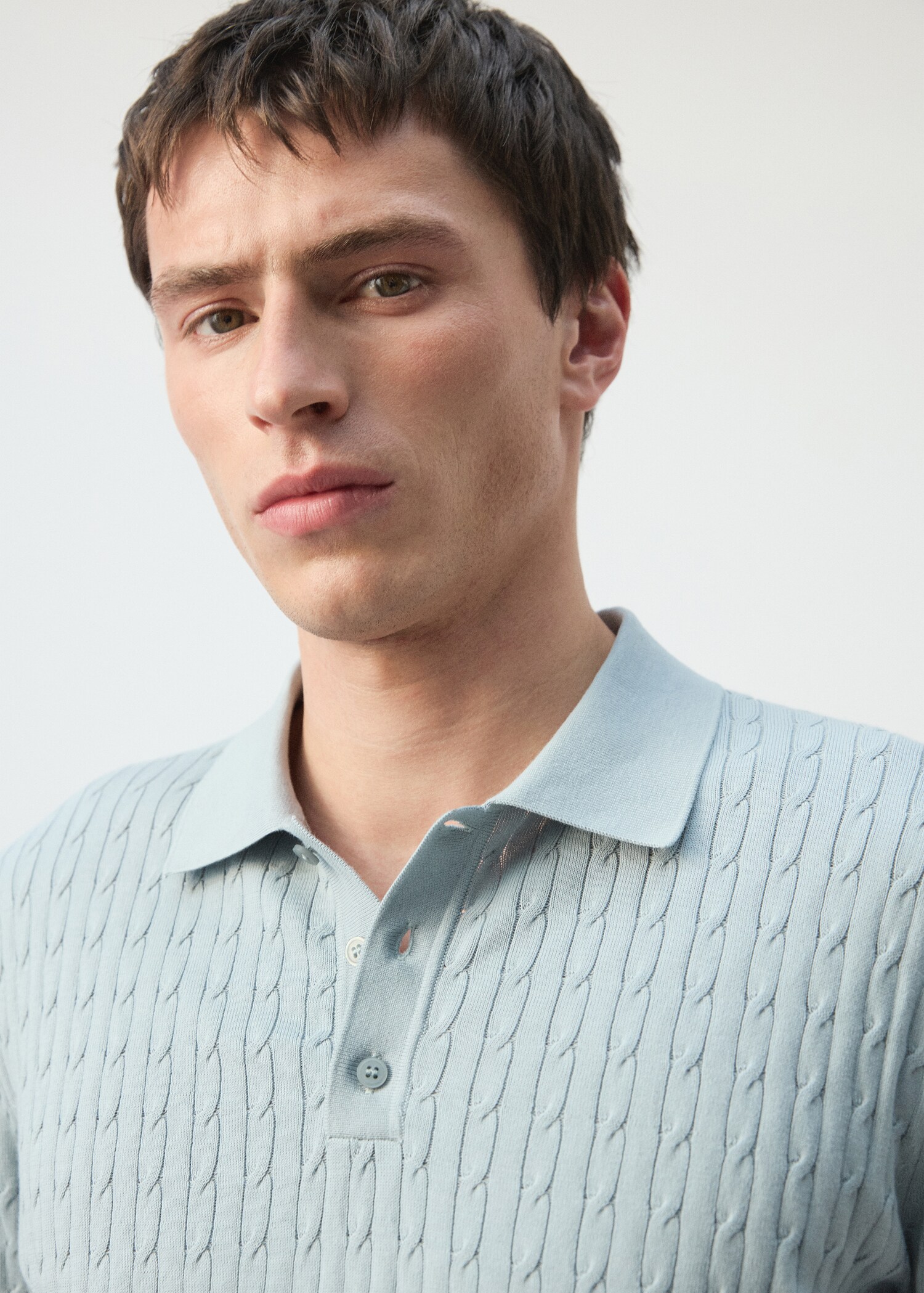 قميص بولو محبوك ومضفر من القطن بنسبة 100% - تفاصيل المنتج 1