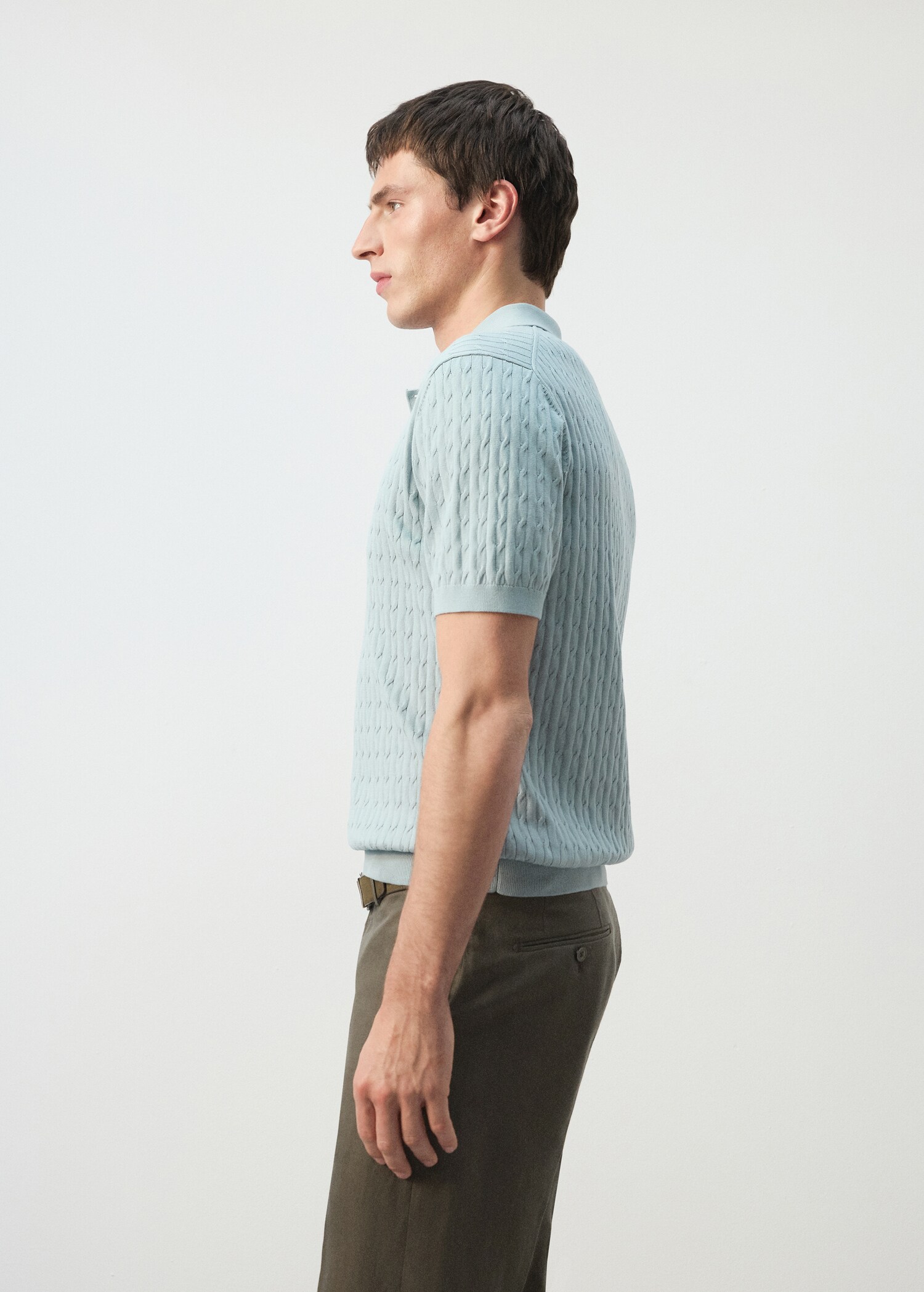 قميص بولو محبوك ومضفر من القطن بنسبة 100% - تفاصيل المنتج 2