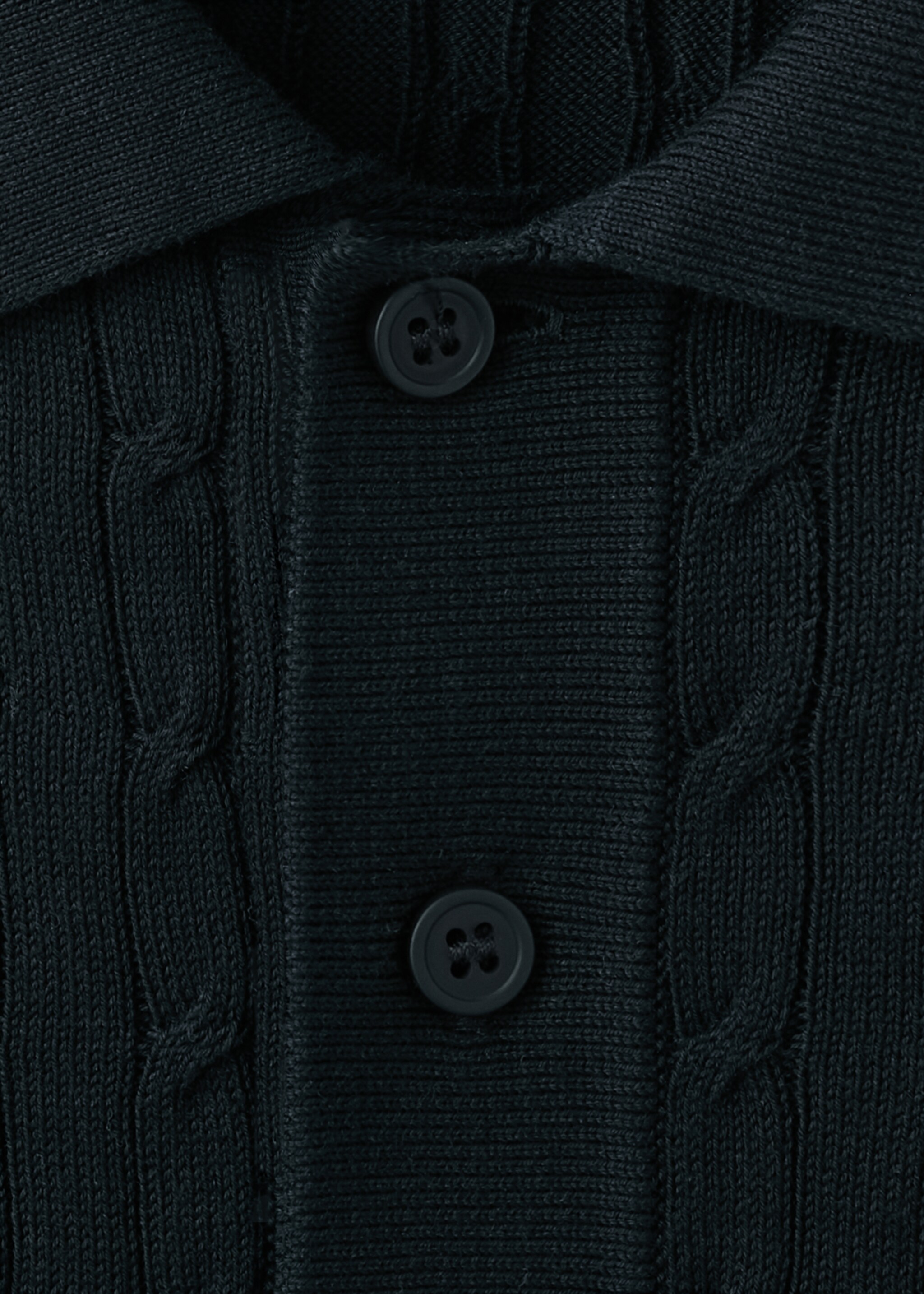 100% cotton braided knitted polo shirt - Details of the article 8, Night Blue. Ref: 27035946-00.