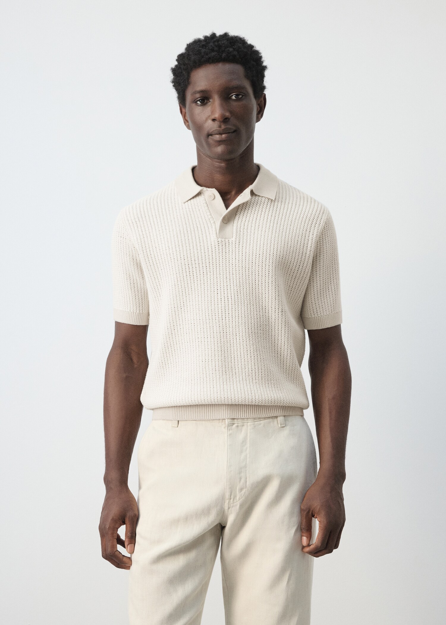 Polo maille texturé - Plan moyen