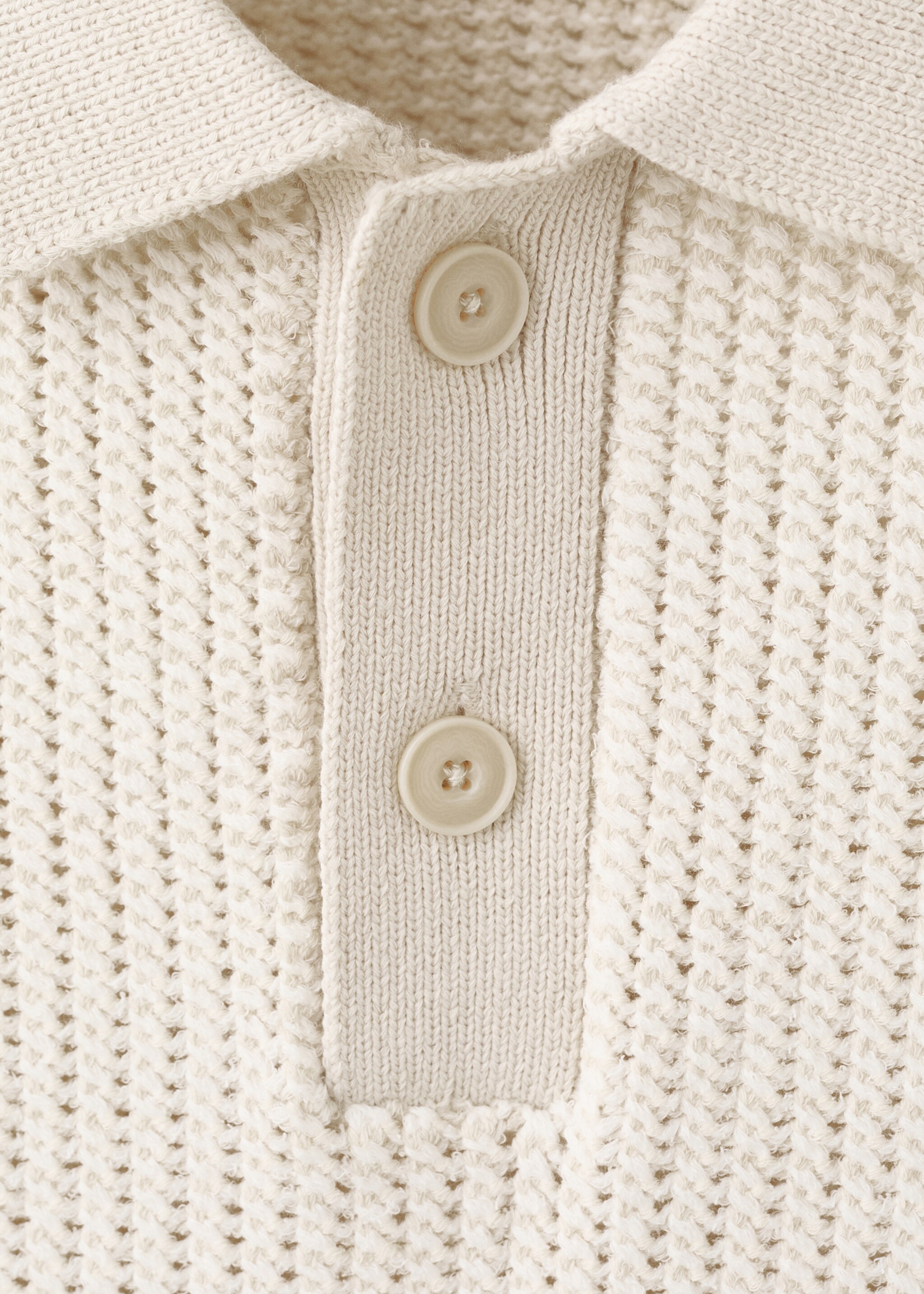 Polo maille texturé - Détail de l'article 8, Blanc cassé. Ref: 27035947-00.