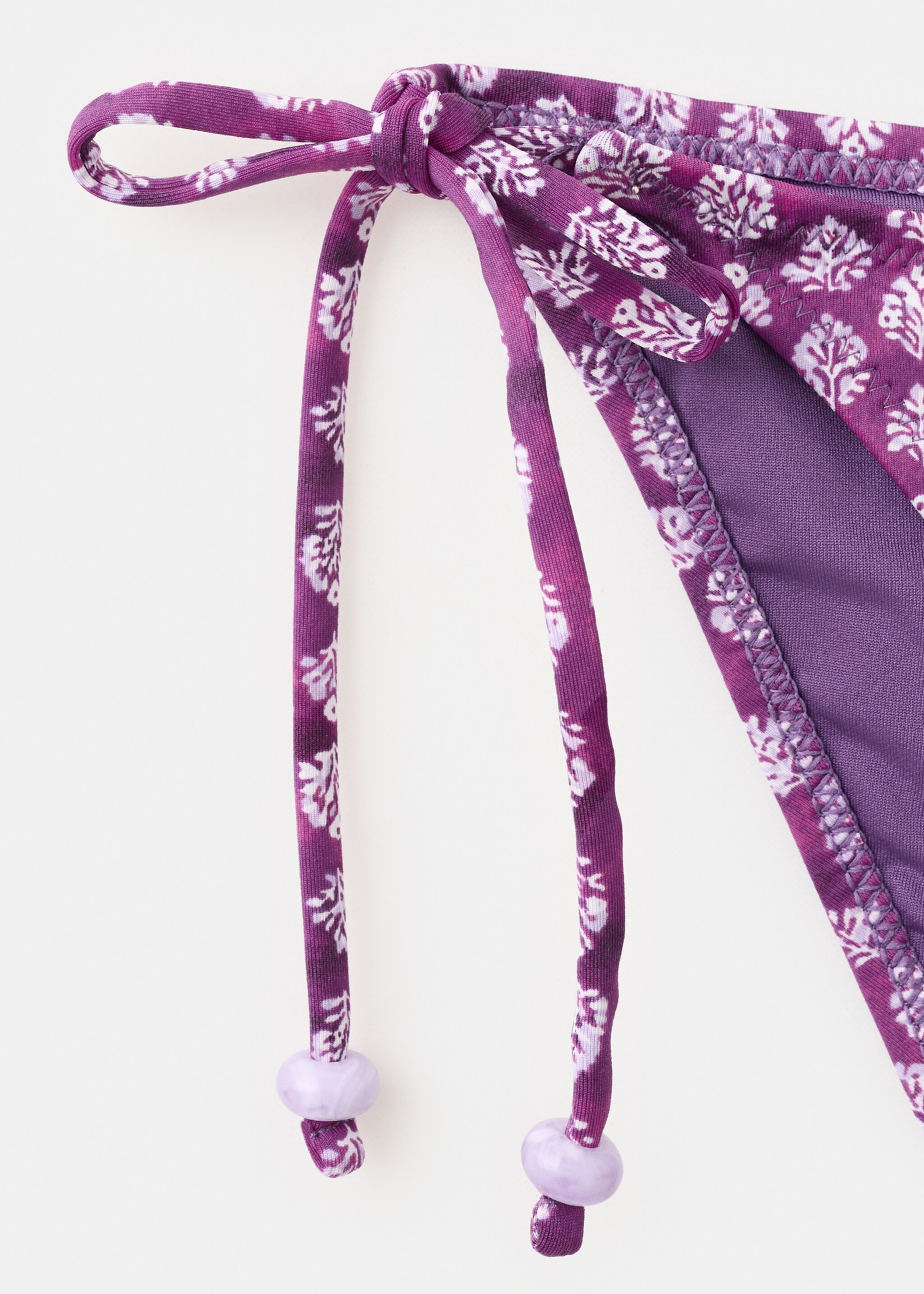 Floral bikini with medium coverage bottoms - Details of the article 8, Purple. Ref: 27035949-00.