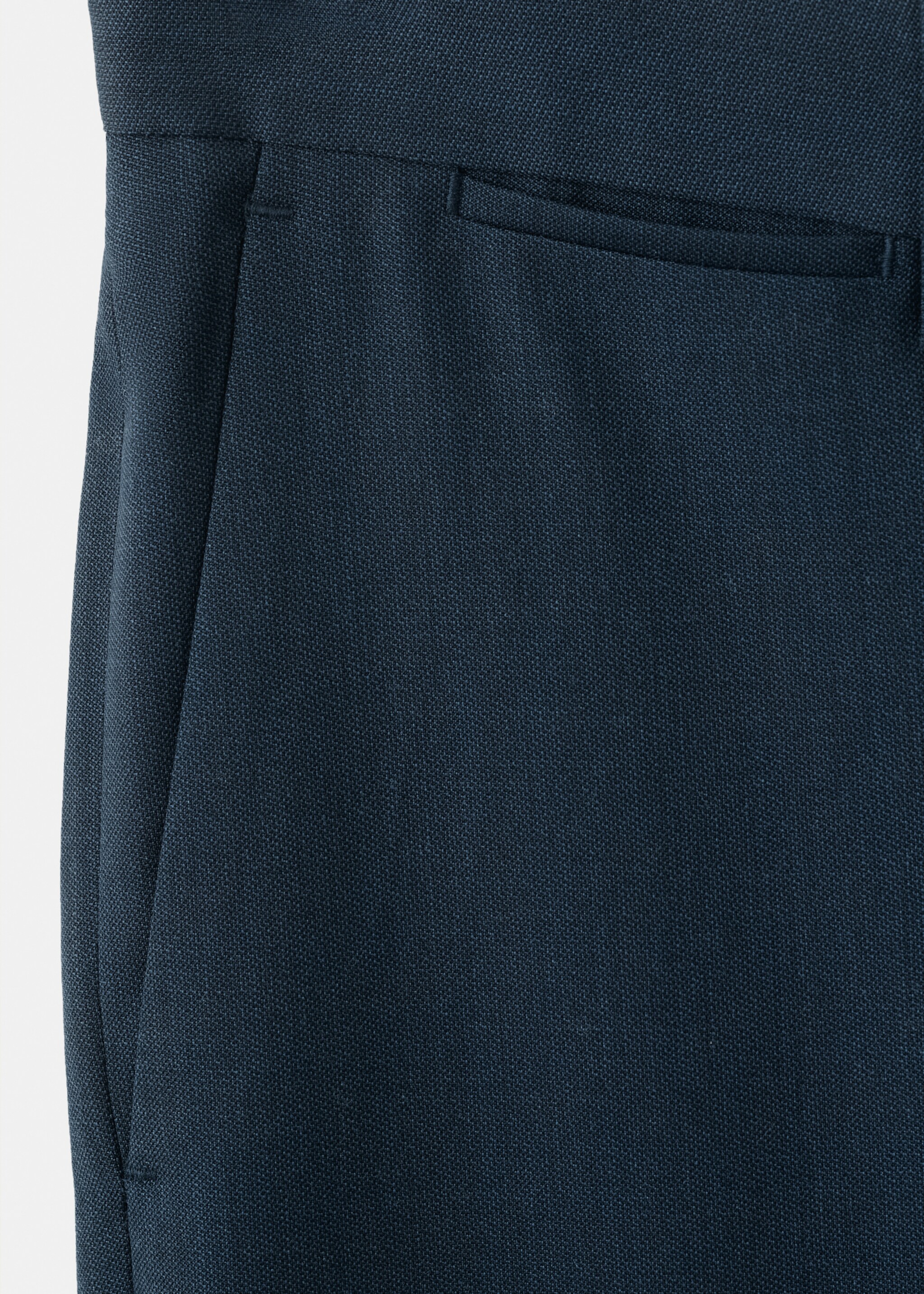 Turin 100% wool suit trousers - Details of the article 0, Ink Blue. Ref: 27035951-00.