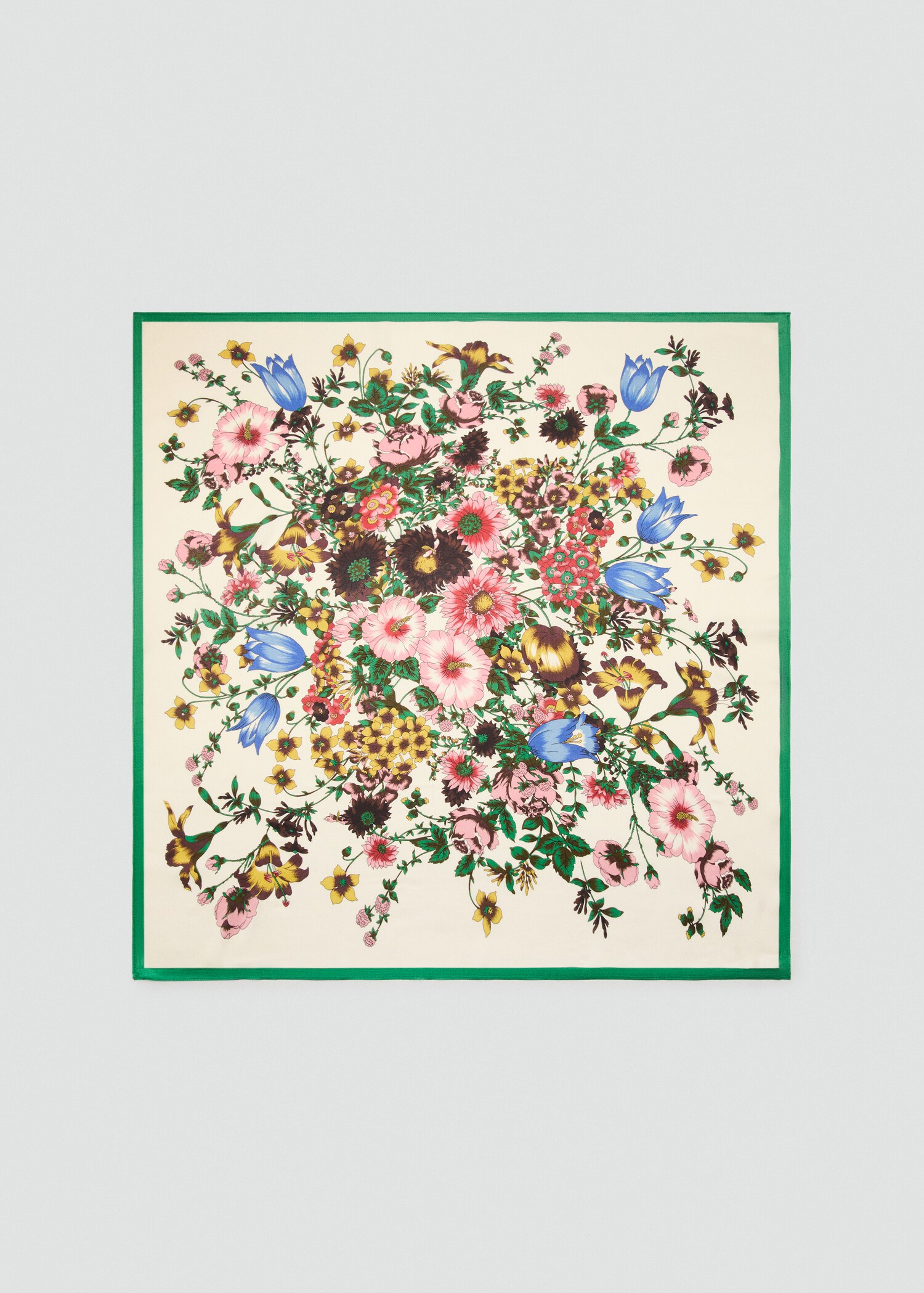 Foulard satiné fleurs - Article sans modèle