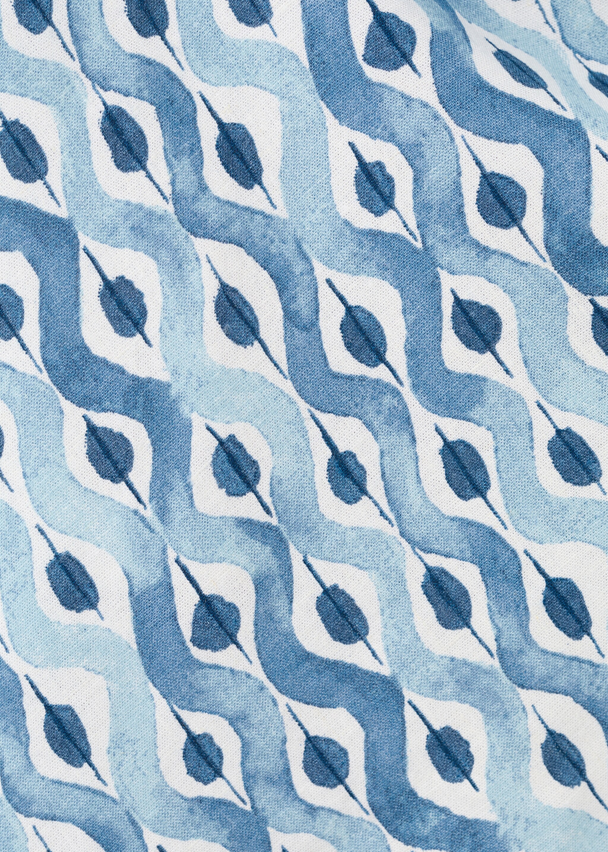 Asymmetric printed top - Details of the article 8, Sky Blue. Ref: 27035958-00.