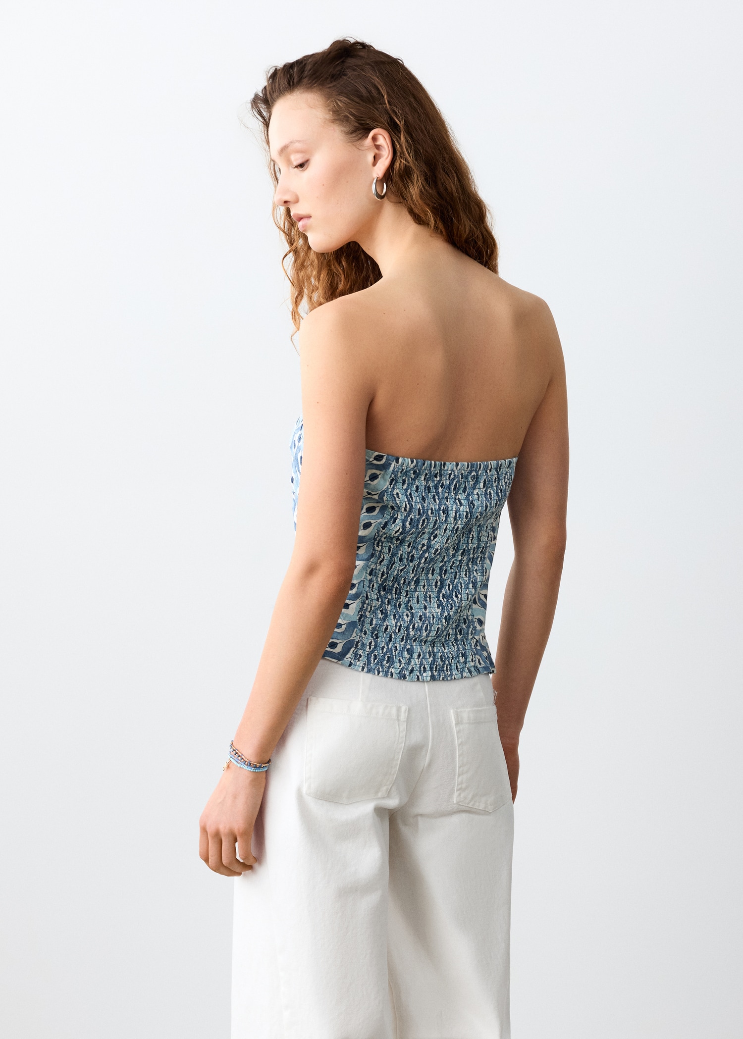 Асиметричний принтований топ - Зворотна сторона товару