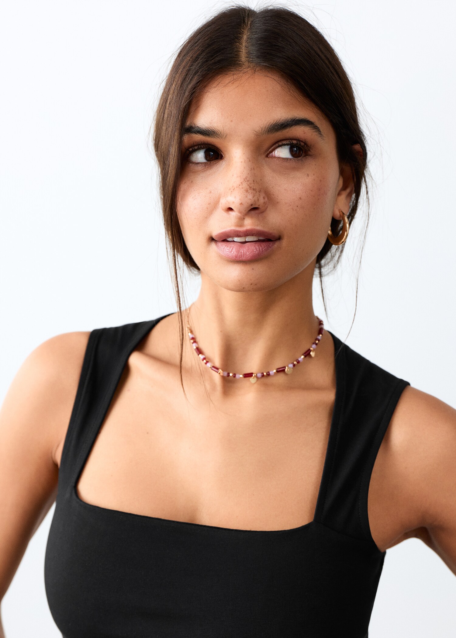 Fitted top with wide straps - Details of the article 1