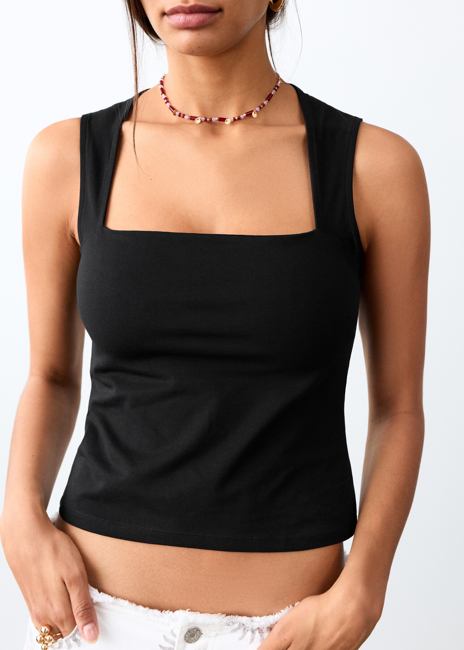 Fitted top with wide straps - Details of the article 6
