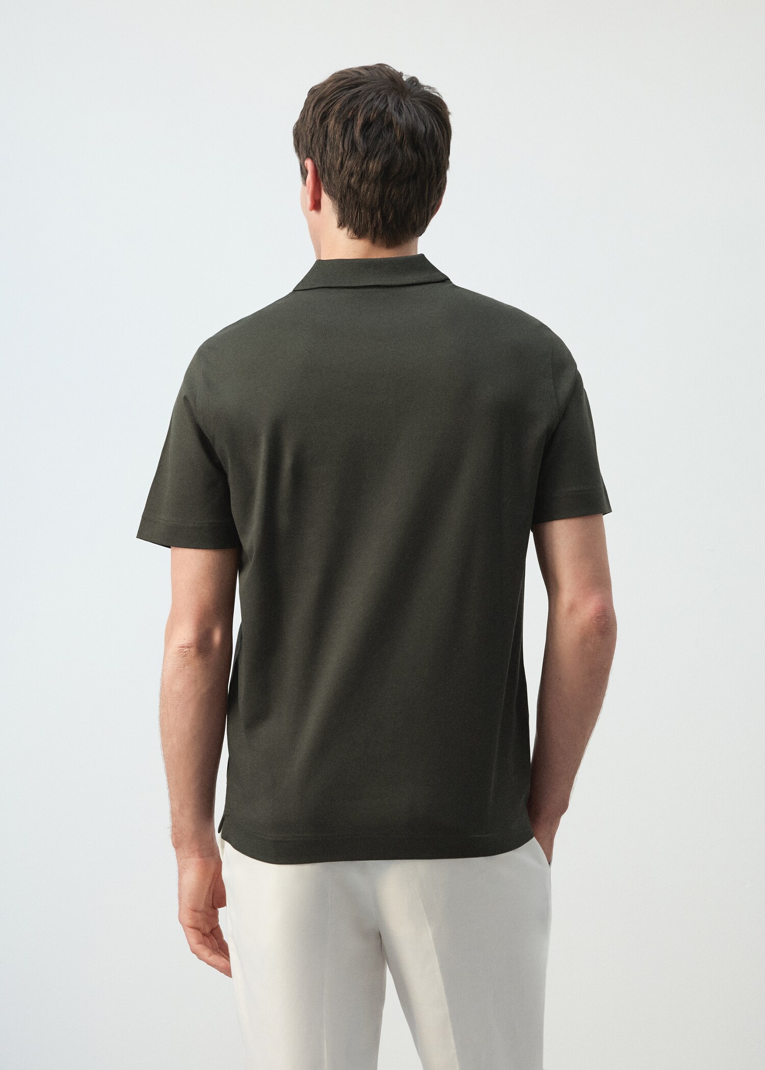 100% cotton fine-knit polo shirt - Reverse of the article