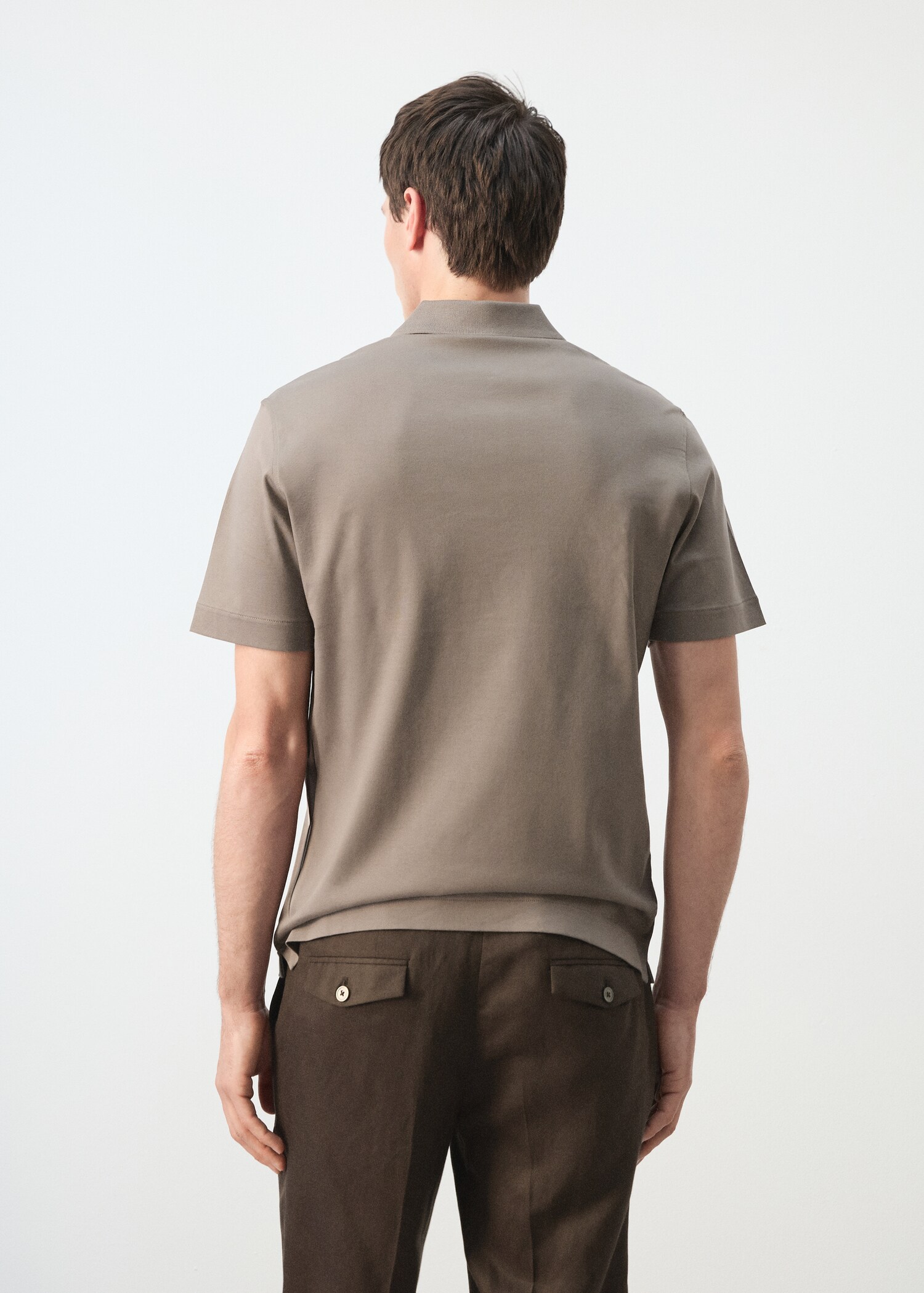 100% cotton fine-knit polo shirt - Reverse of the article