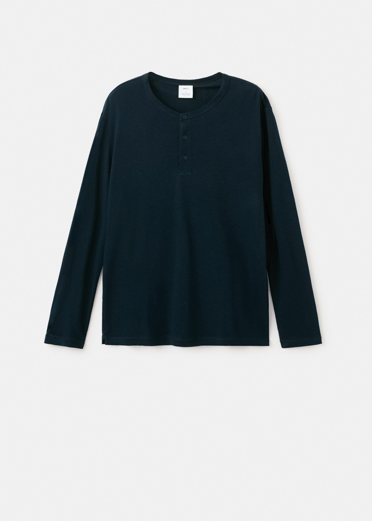 T-shirt col tunisien lin - Article sans modèle