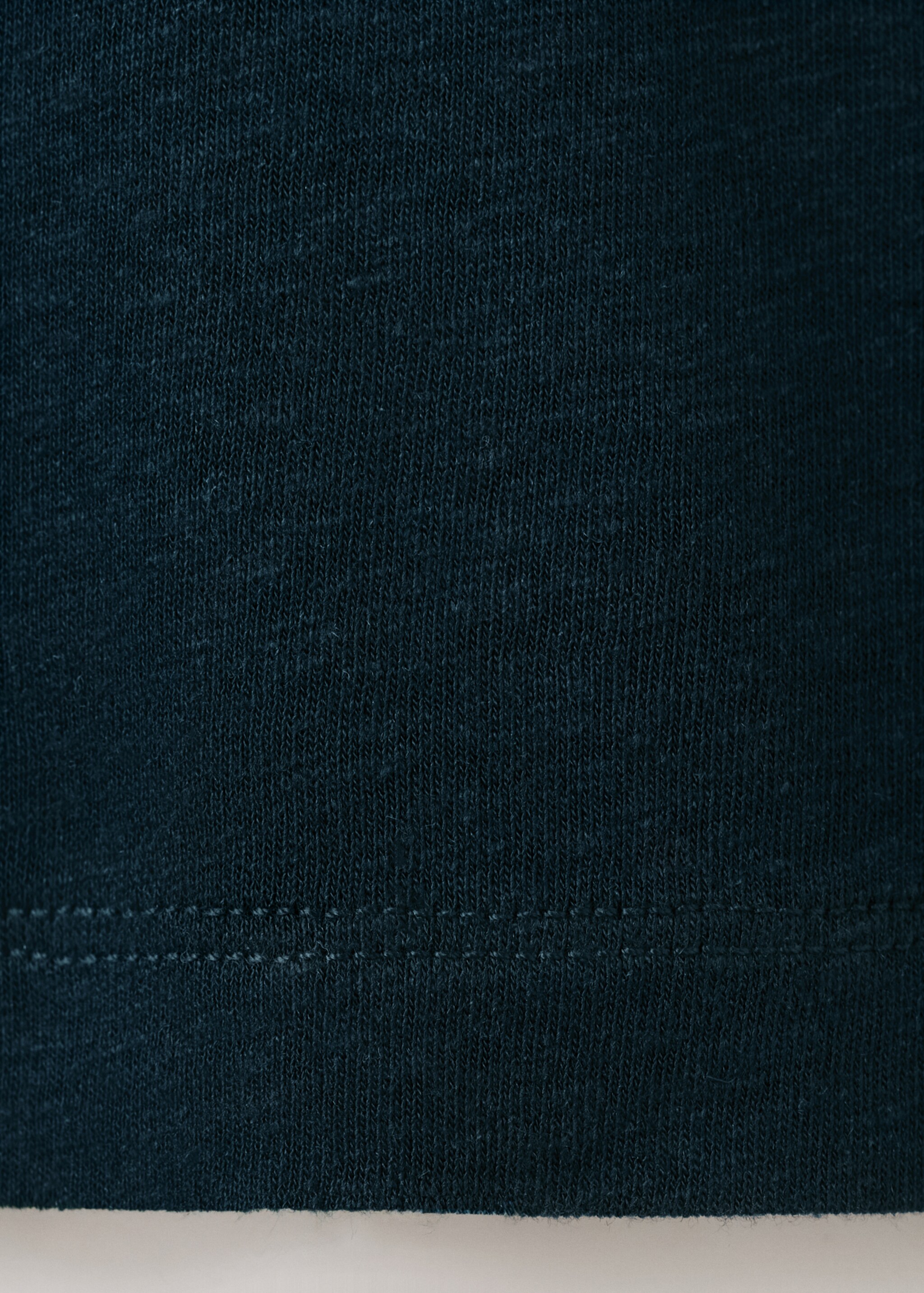 T-shirt col tunisien lin - Détail de l'article 0, Bleu marine. Ref: 27035965-00.