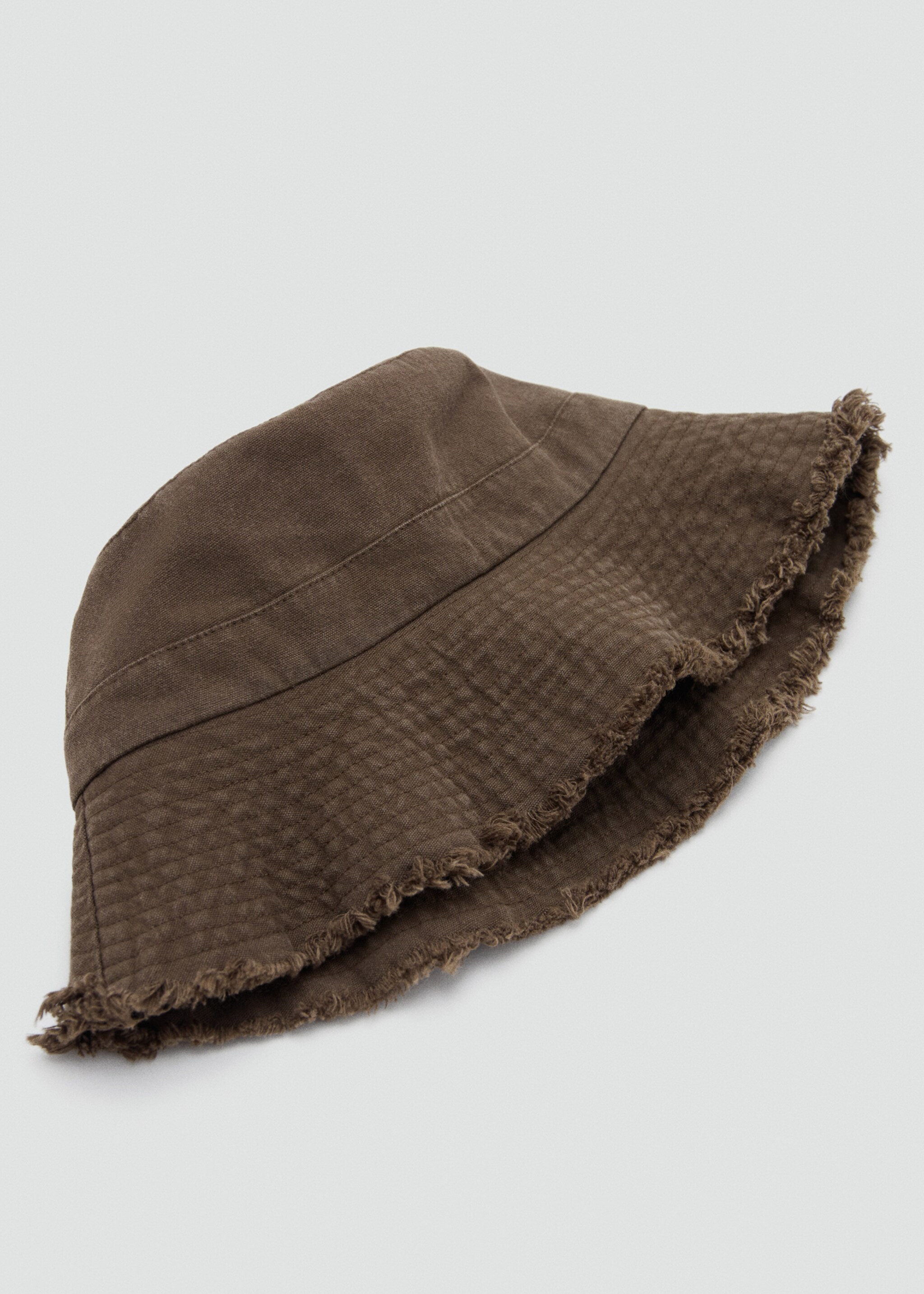 Frayed bucket hat - Details of the article 1, Brown. Ref: 27035971-00.
