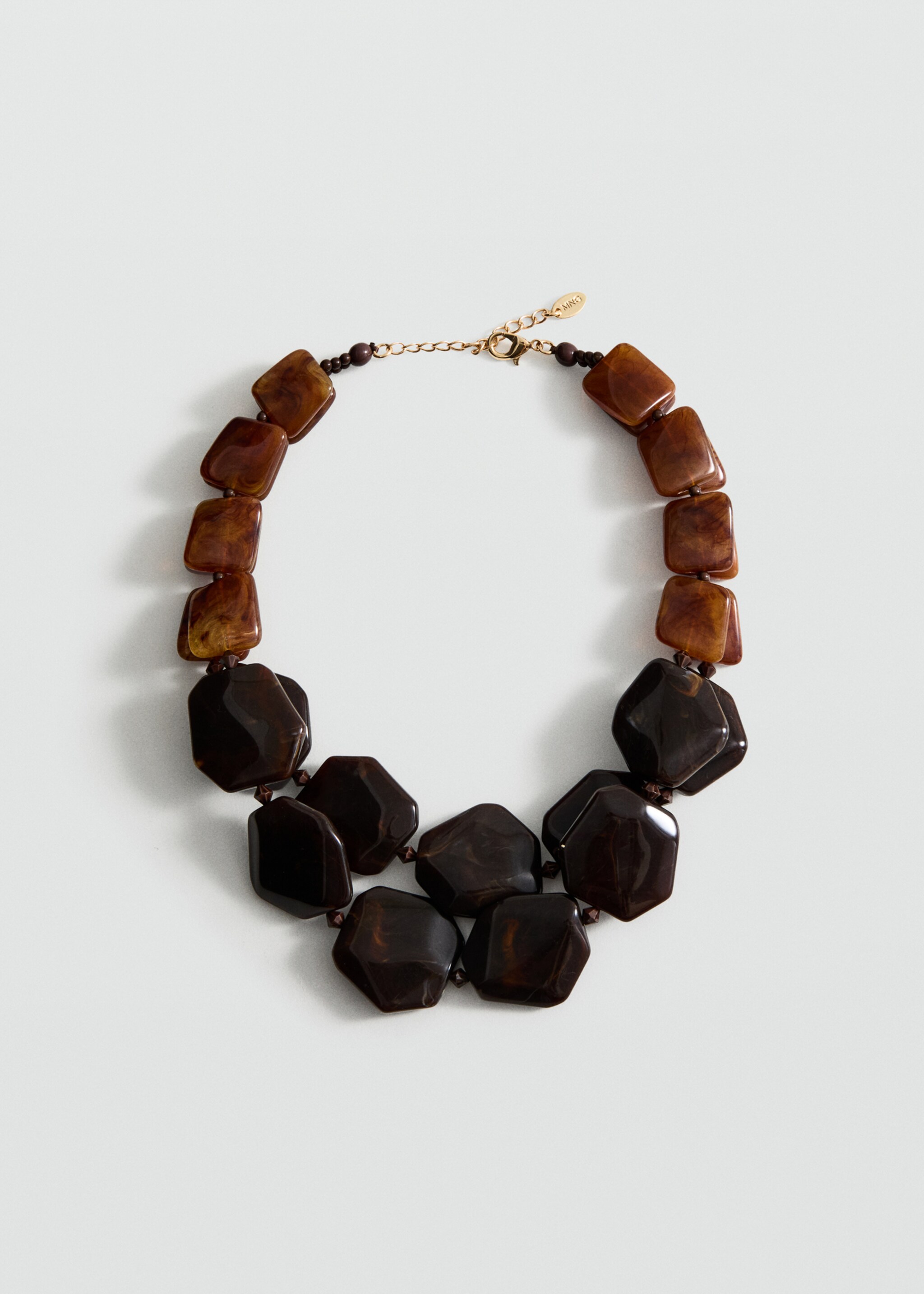 Collier double pierre - Article sans modèle, Marron. Ref: 27035982-00.