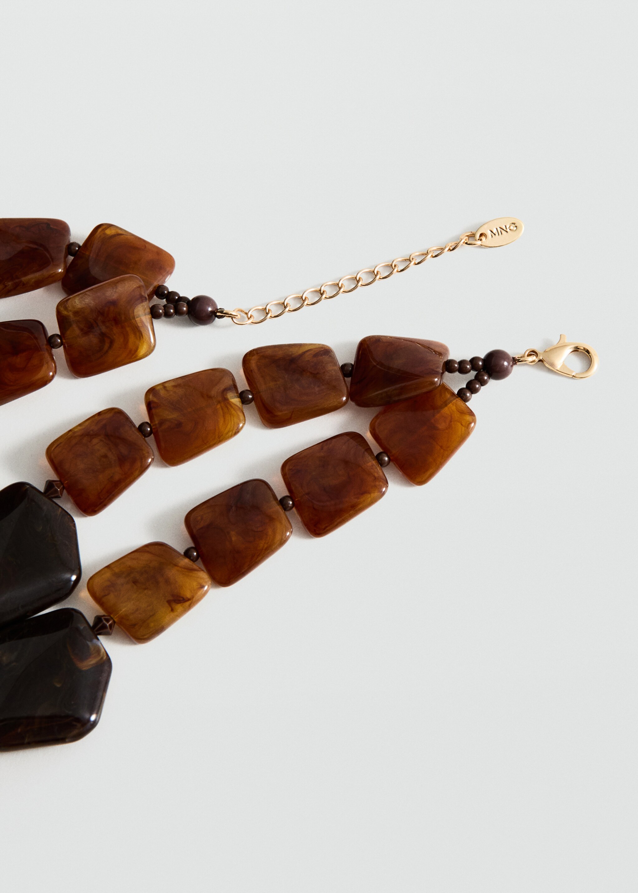 Collier double pierre - Détail de l'article 1, Marron. Ref: 27035982-00.