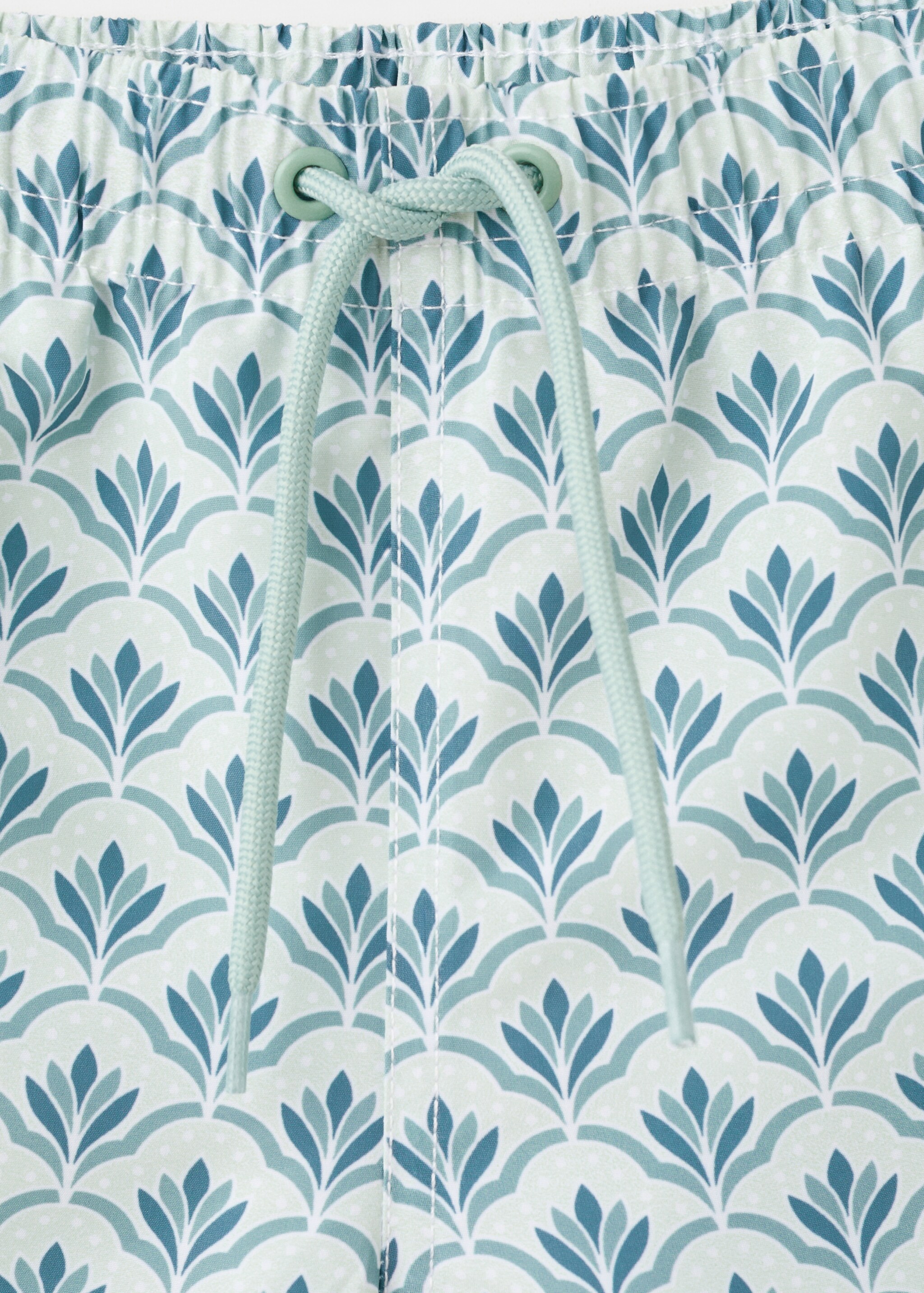 Floral print swimsuit - Details of the article 0, Aqua Green. Ref: 27035984-00.