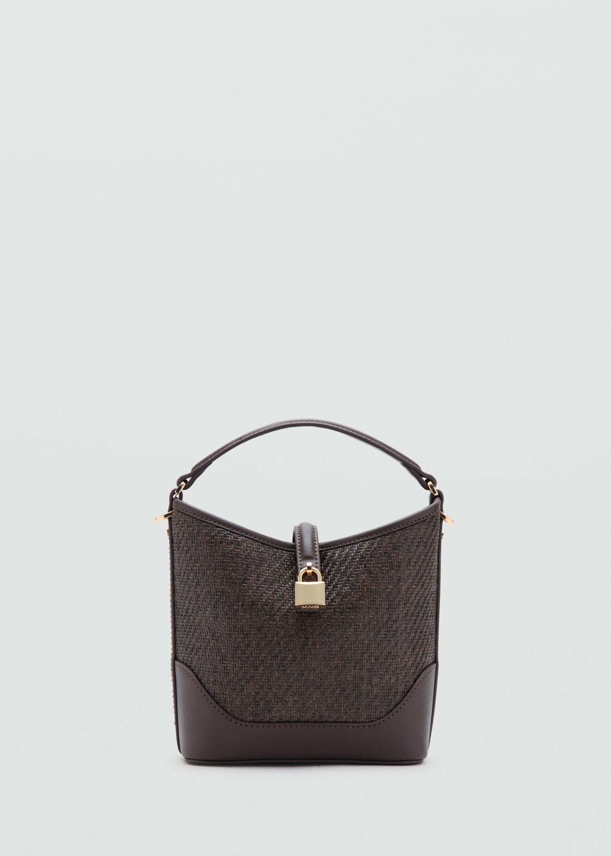 Petit sac seau en raphia - Article sans modèle, Chocolat. Ref: 27035986-00.